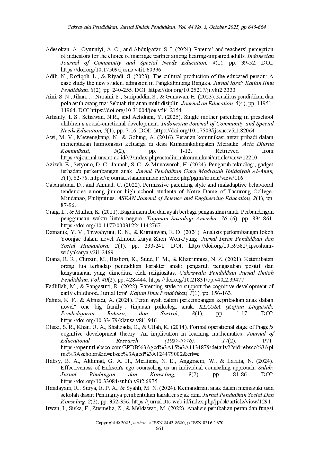 juris Implications of Sundanese fathers parenting for the development of children s character