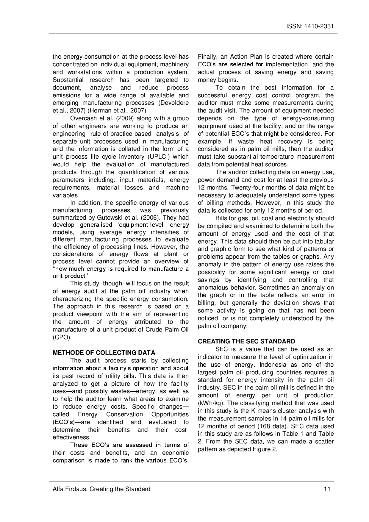 juris Creating The Standard For Specific Energy Consumption At Palm Oil Industry