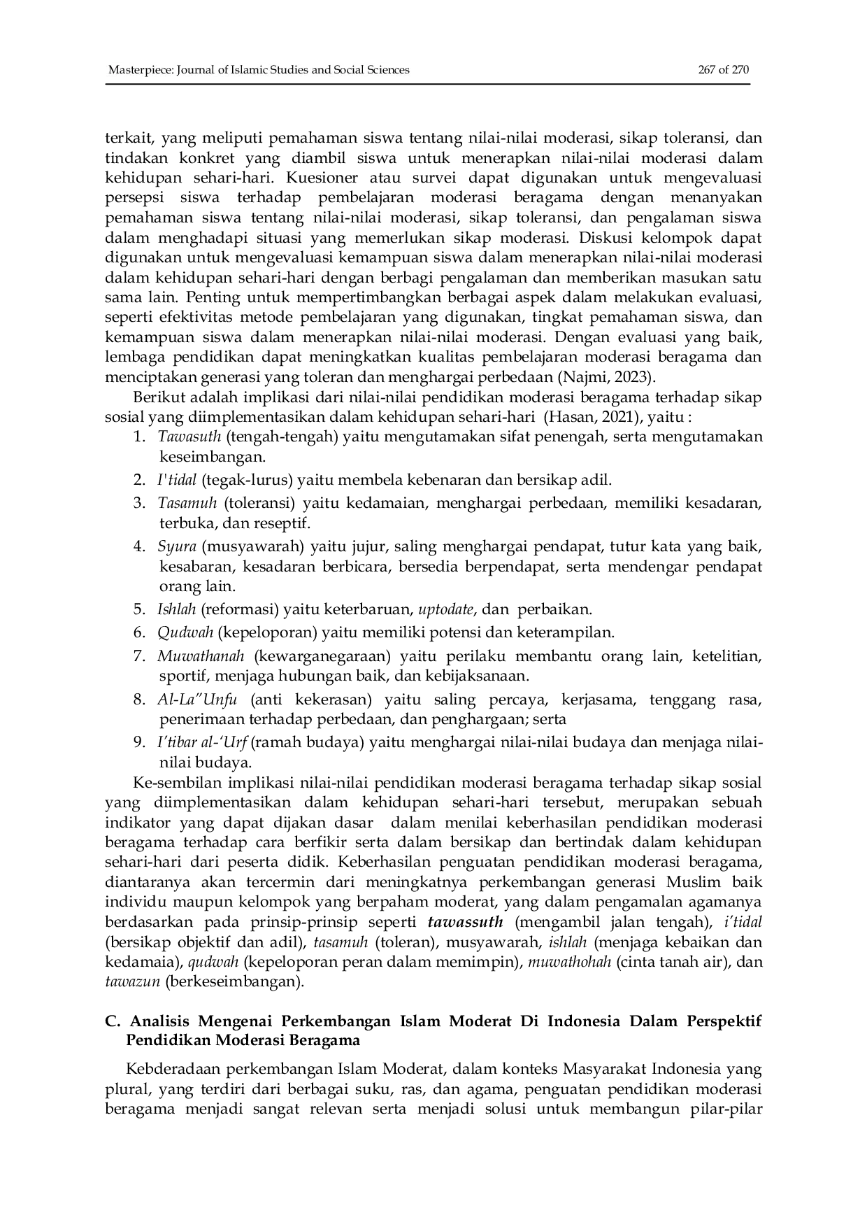 JURIS Perkembangan Islam Moderat Di Indonesia Dalam Perspektif Pendidikan Moderasi Beragama