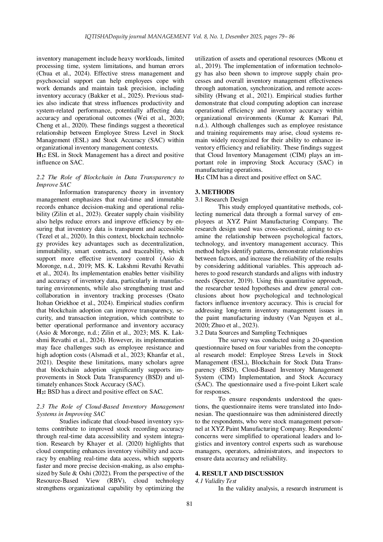 JURIS Exploring The Interplay Of Psychological Factors And Technological Innovations On Stock Accuracy In Paint Manufacturing XYZ