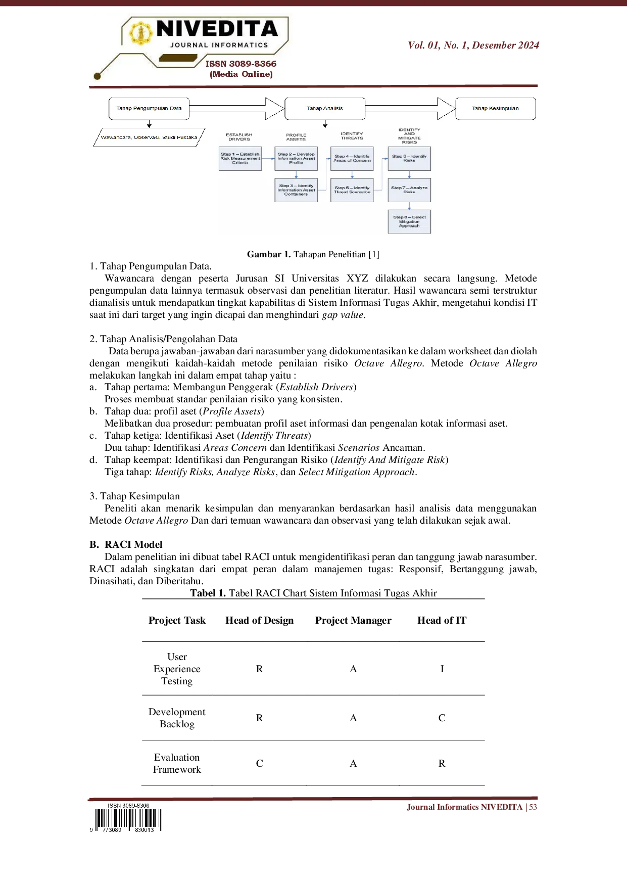 juris Pengukuran Risiko Sistem Informasi Tugas Akhir Universitas XYZ Menggunakan Metode Octave Allegro