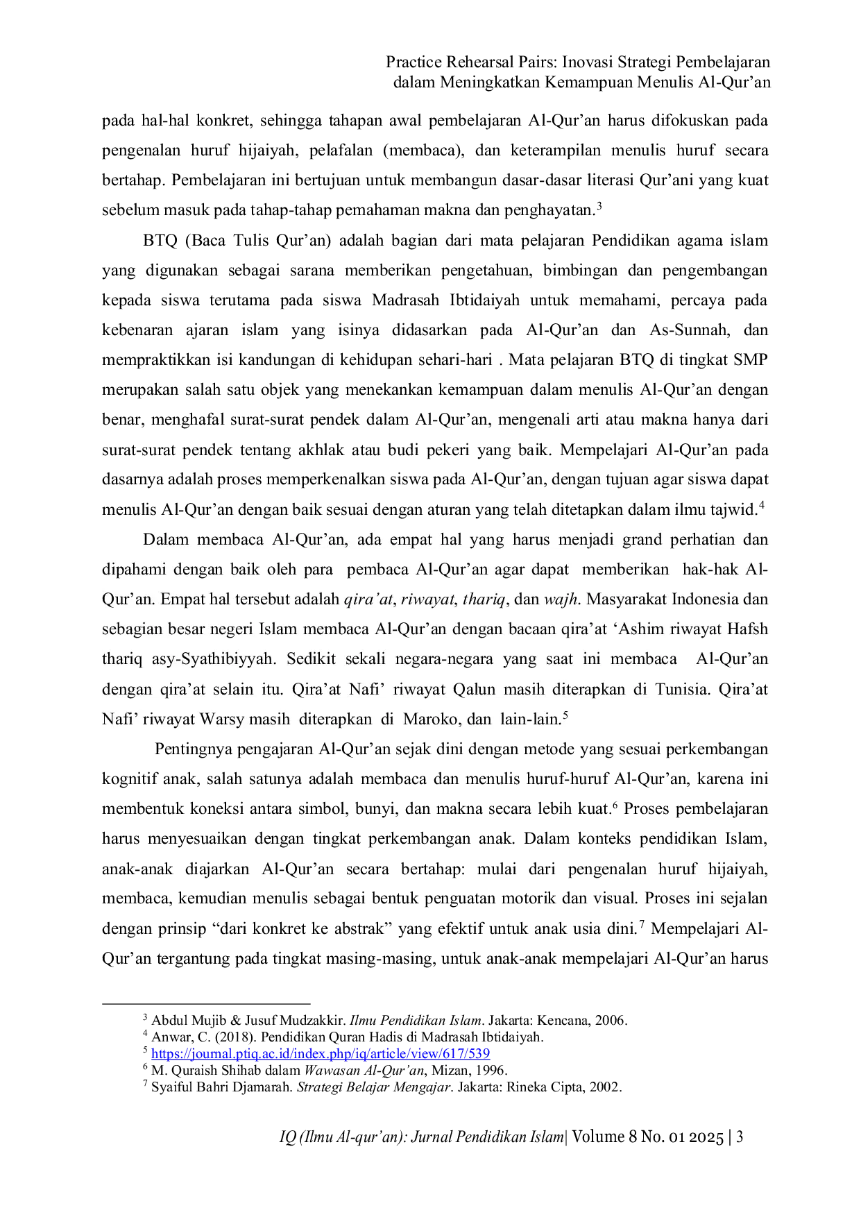 JURIS Practice Rehearsal Pairs Inovasi Strategi Pembelajaran dalam Meningkatkan Kemampuan Menulis Al Qur an