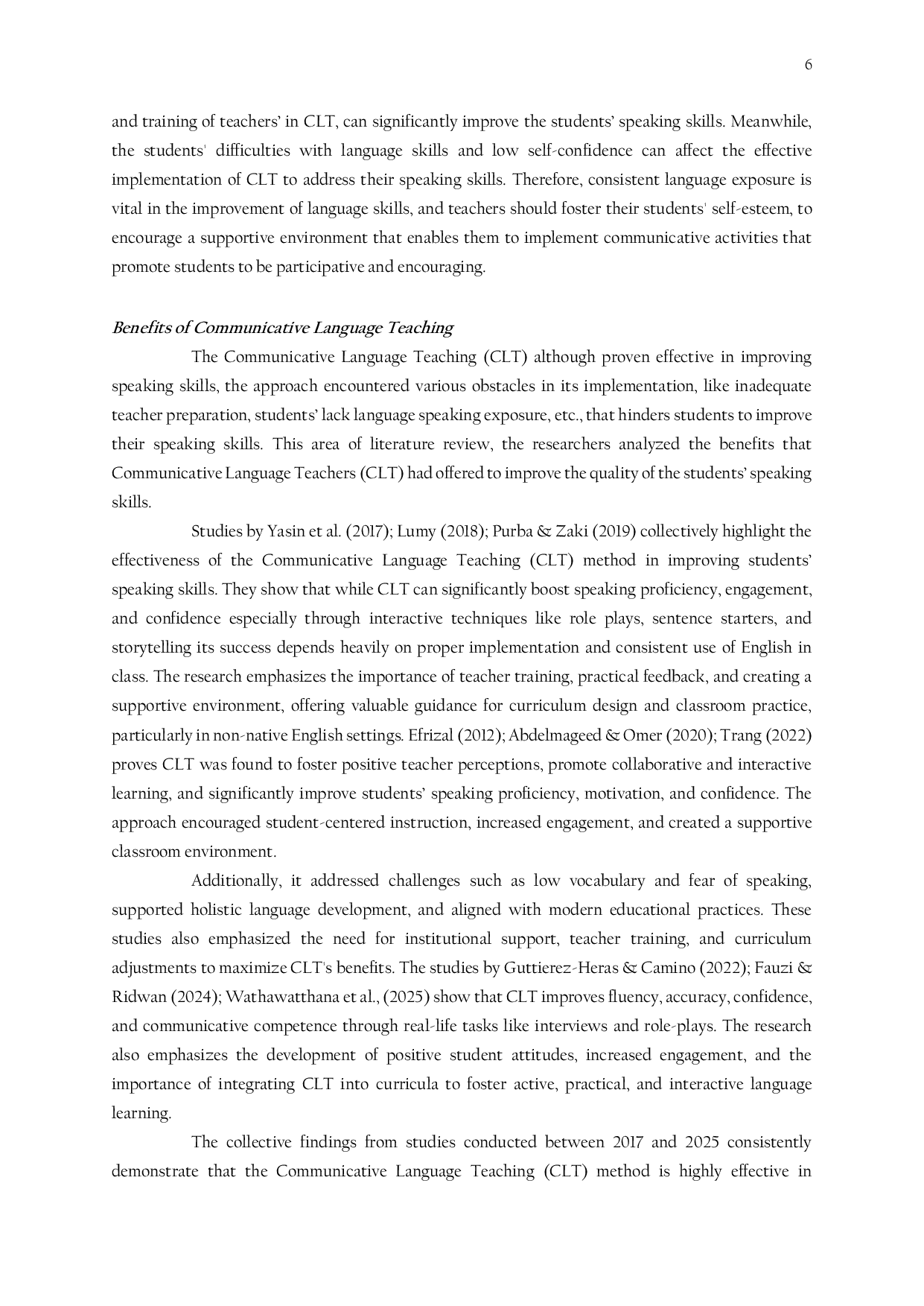 JURIS Improving Speaking Skills Through Communicative Language Teaching CLT A Literature Review
