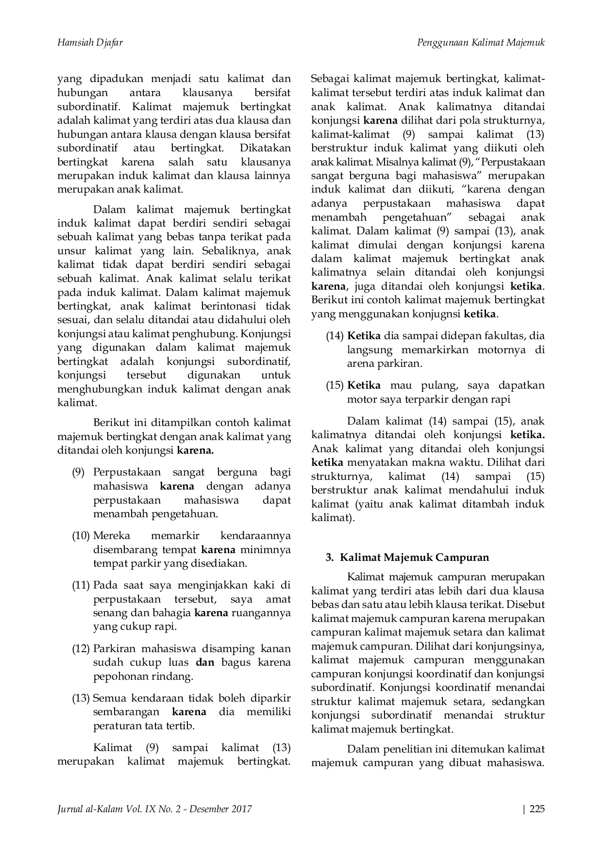 JURIS Penggunaan Kalimat Majemuk Dalam Karya Tulis Mahasiswa Fakultas Tarbiyah Dan Keguruan Uin Alauddin Makassar