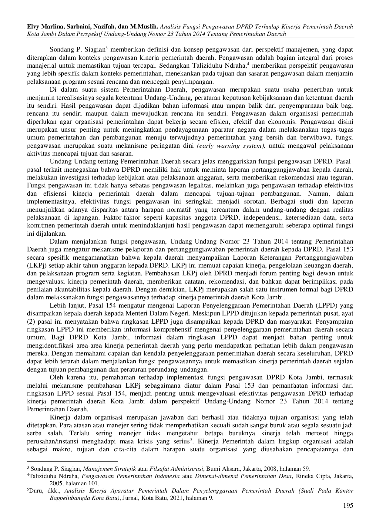 JURIS Analisis Fungsi Pengawasan DPRD Terhadap Kinerja Pemerintah Daerah Kota Jambi Dalam Perspektif Undang Undang Nomor 23 Tahun 2014 Tentang Pemerintahan Daerah