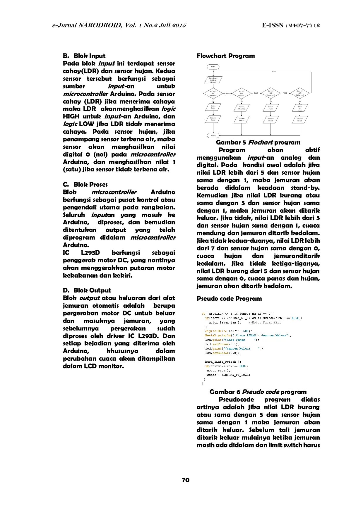 JURIS Jemuran Pakaian Otomatis Menggunakan Sensor Hujan Dan Sensor Ldr Berbasis Arduino Uno