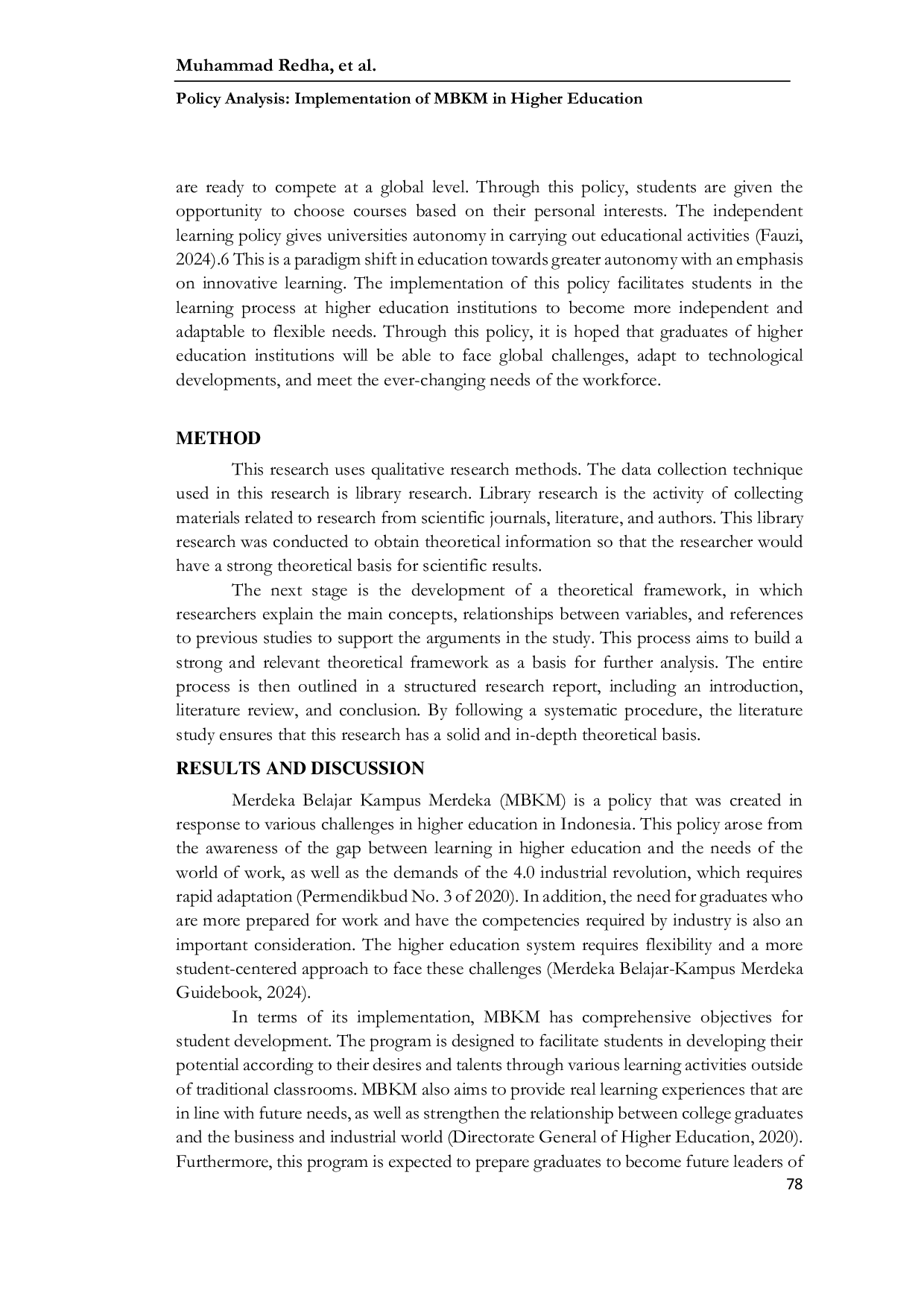 JURIS Analisis Kebijakan Implementasi MBKM di Pendidikan Tinggi