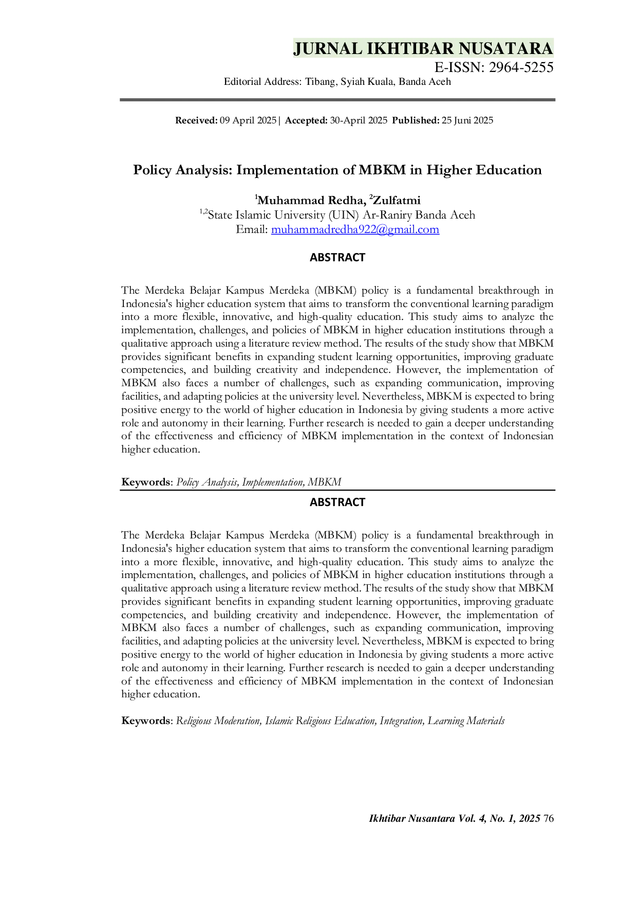 JURIS Analisis Kebijakan Implementasi MBKM di Pendidikan Tinggi