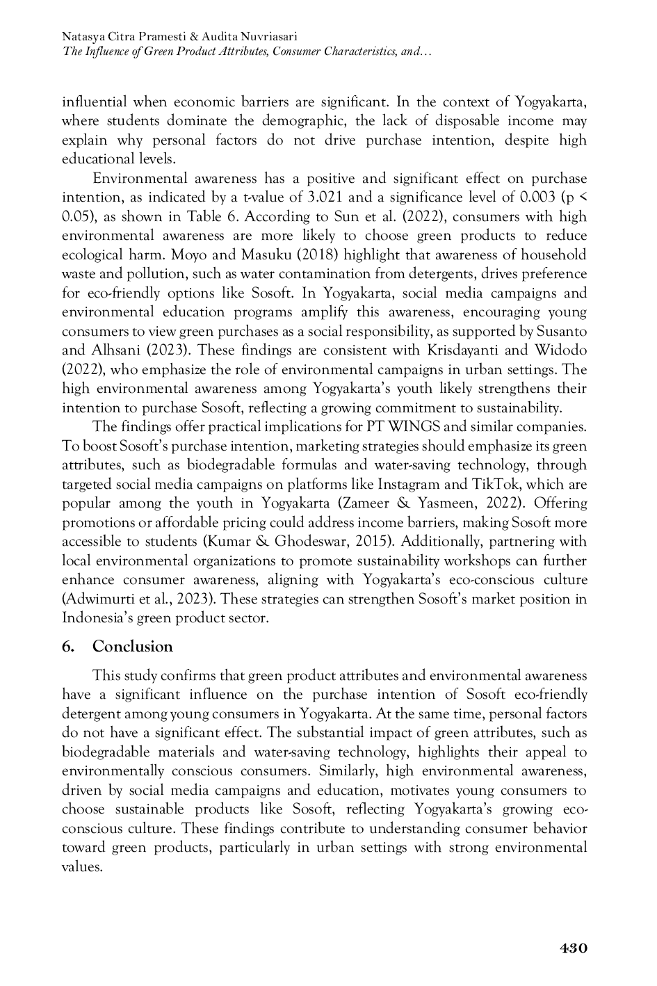 JURIS The Influence of Green Product Attributes Consumer Characteristics and Environmental Awareness on Sosoft Detergent Purchase Intention