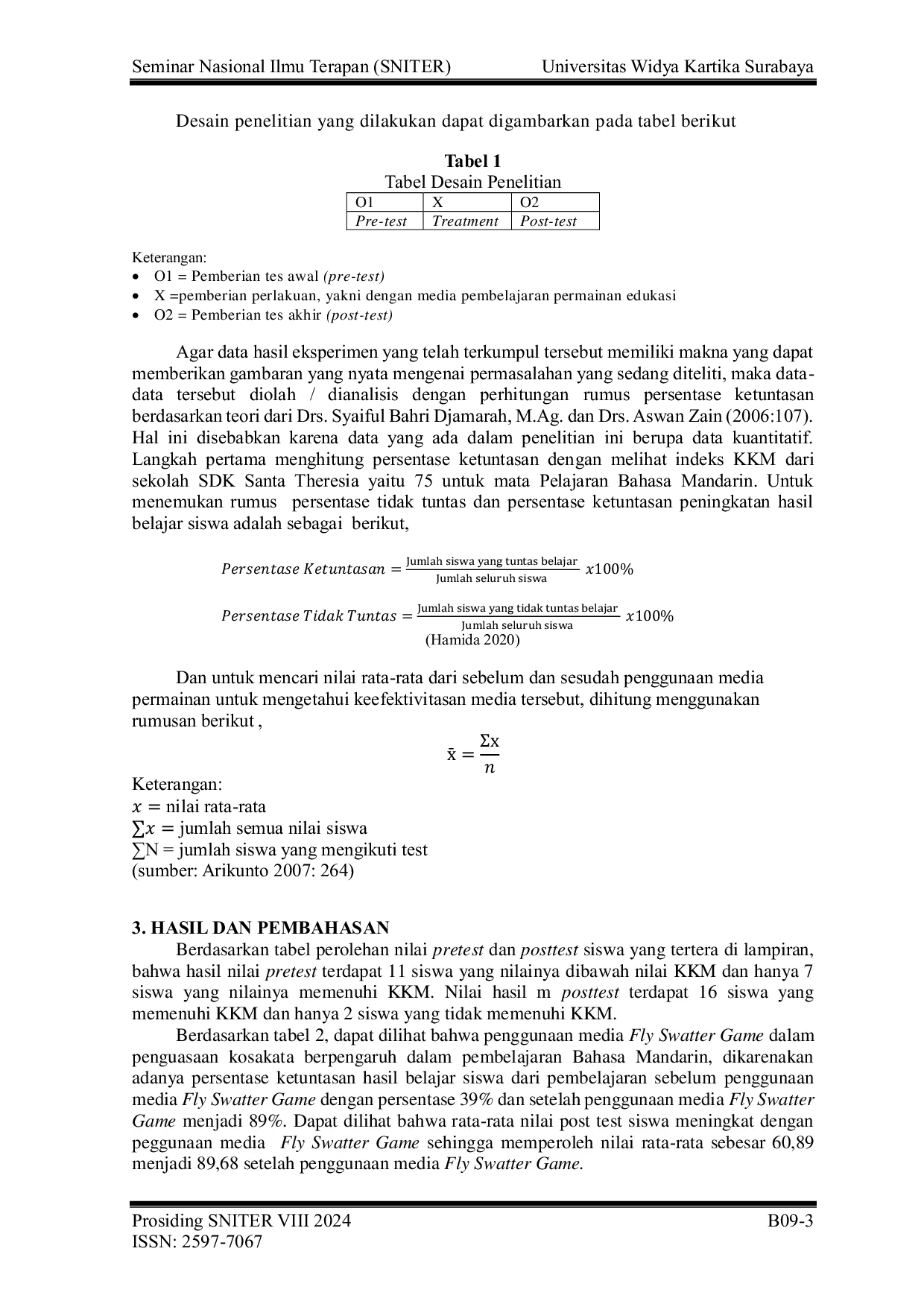 JURIS Efektivitas Penggunaan Media Fly Swatter Game Terhadap Kemampuan Penguasaan Kosakata Bahasa Mandarin