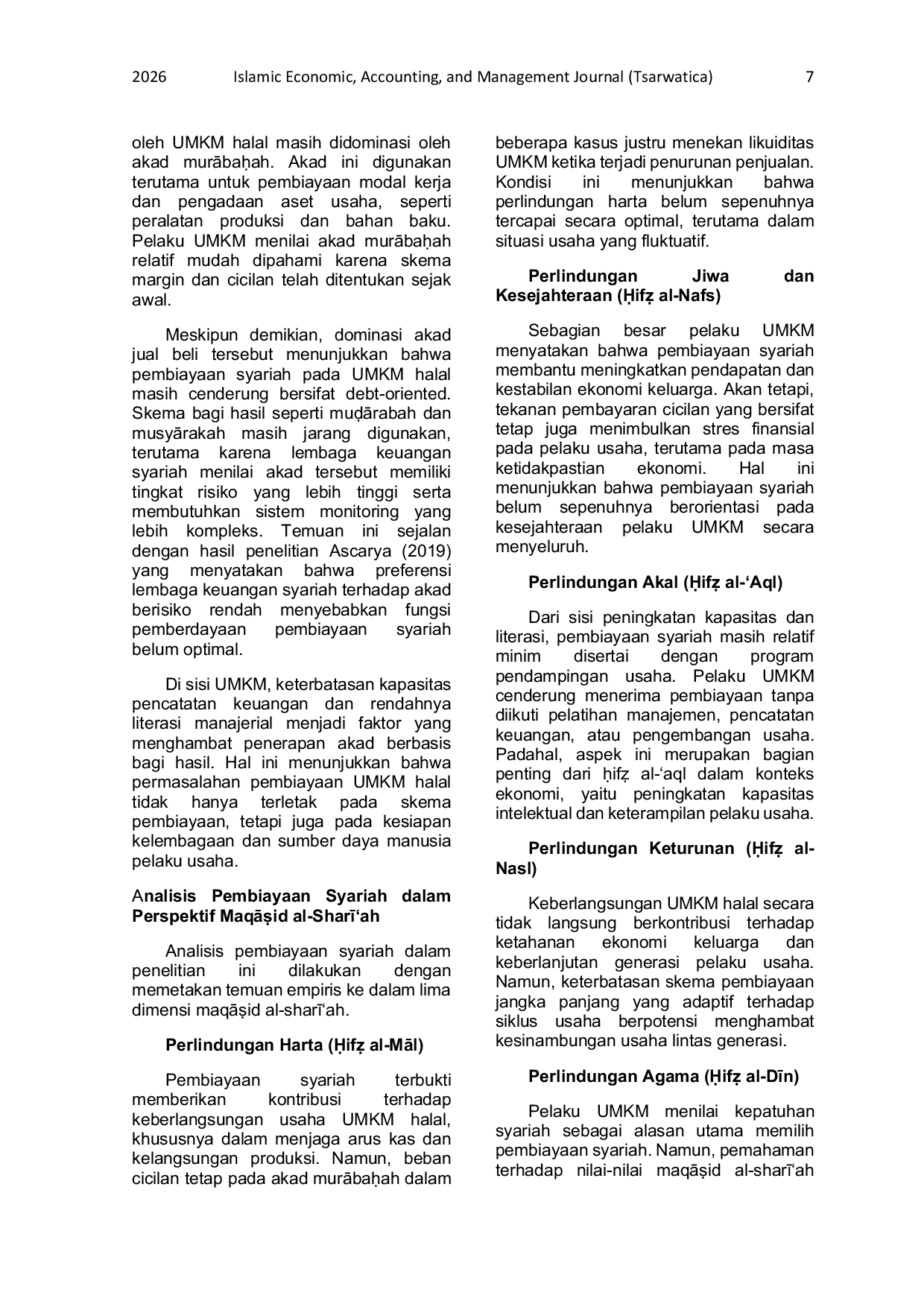 JURIS Sharia Financing Model Based on Maq id al Shari ah for Strengthening Halal MSMEs