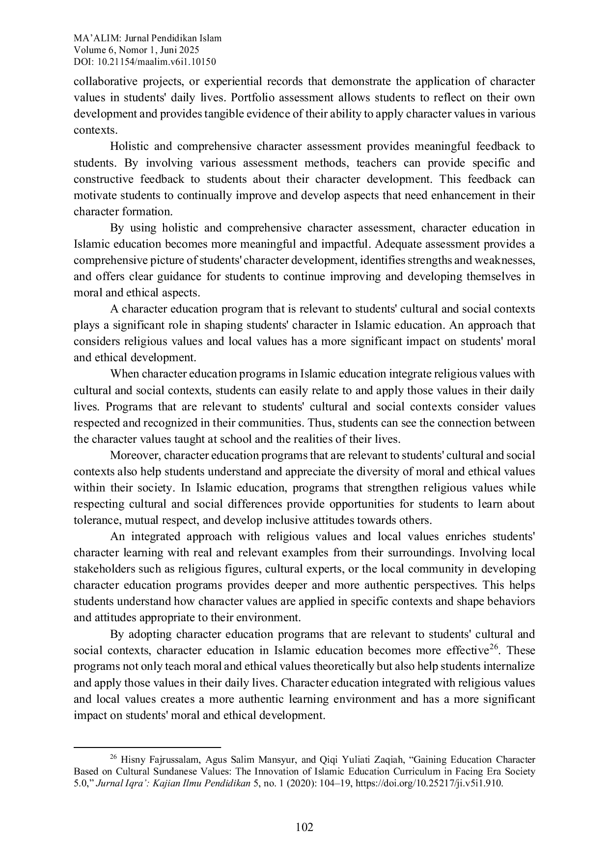 JURIS Internalizing Islamic Values in Students The Role of Character Education in Building Morals and Ethics