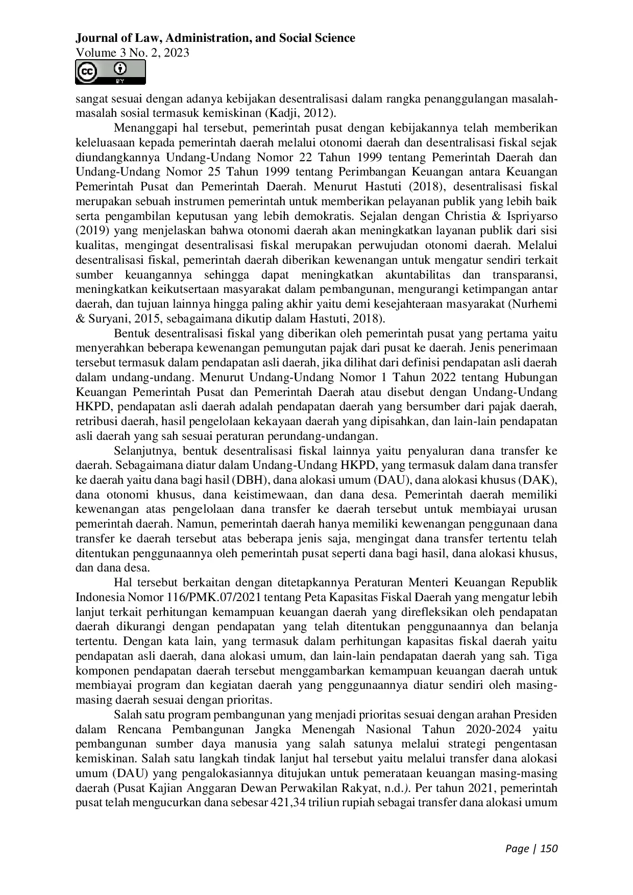 JURIS Pengaruh Pendapatan Asli Daerah Dan Dana Alokasi Umum Terhadap Tingkat Kemiskinan Di Provinsi Jawa Timur Tahun 2017 2019