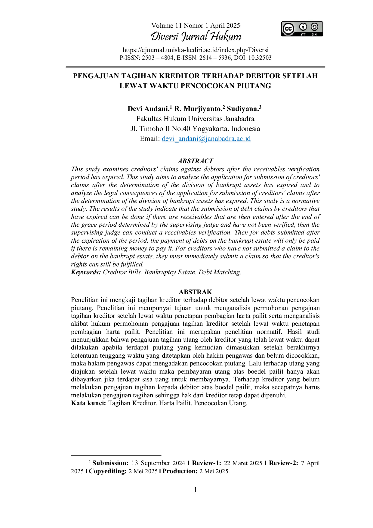 JURIS Application for Submitting Creditors Claims After the Time for Determining the Distribution of Bankruptcy Assets