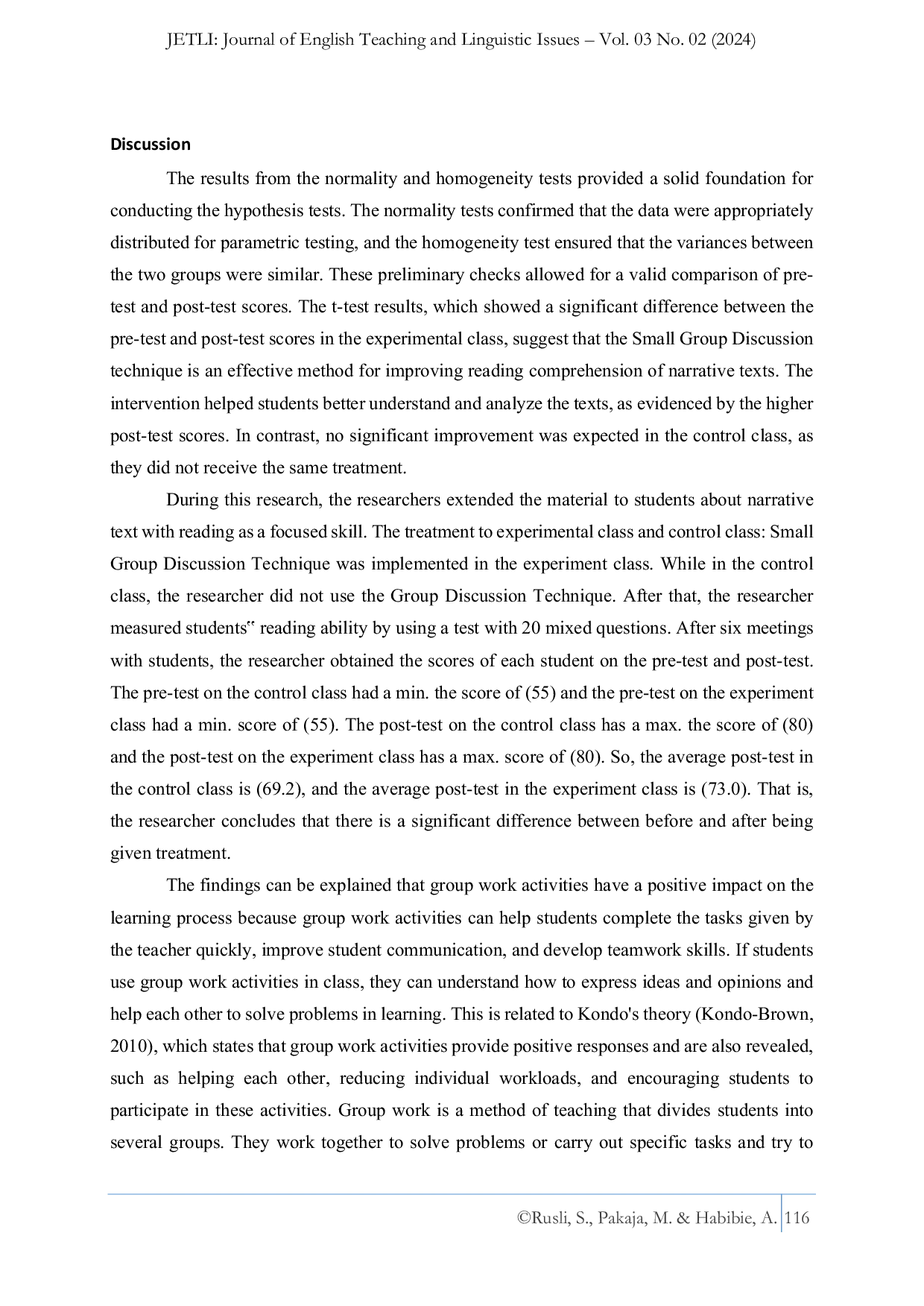 JURIS The Effectiveness of Group Discussion Method in Promoting Student s Reading Comprehension
