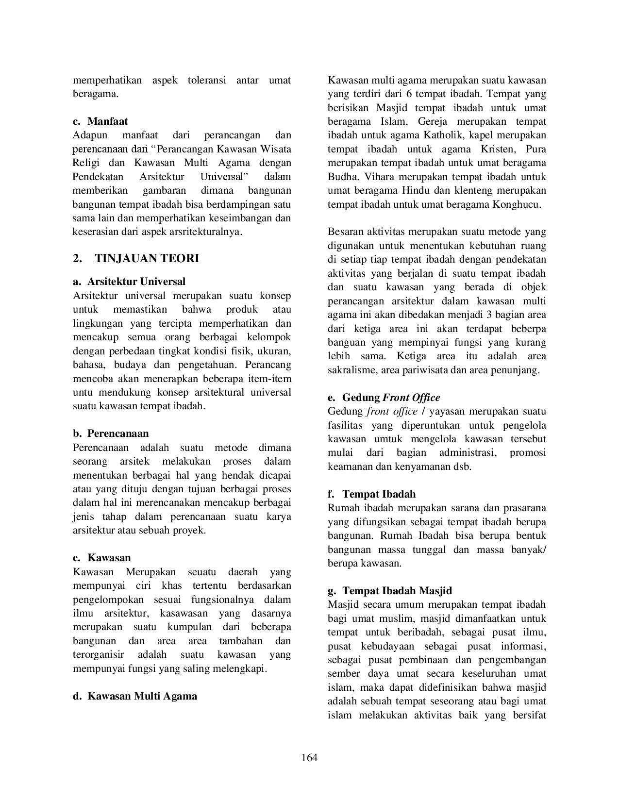 juris Perencanaan Kawasan Multi Agama dengan Pendekatan Desain Arsitektur Universal