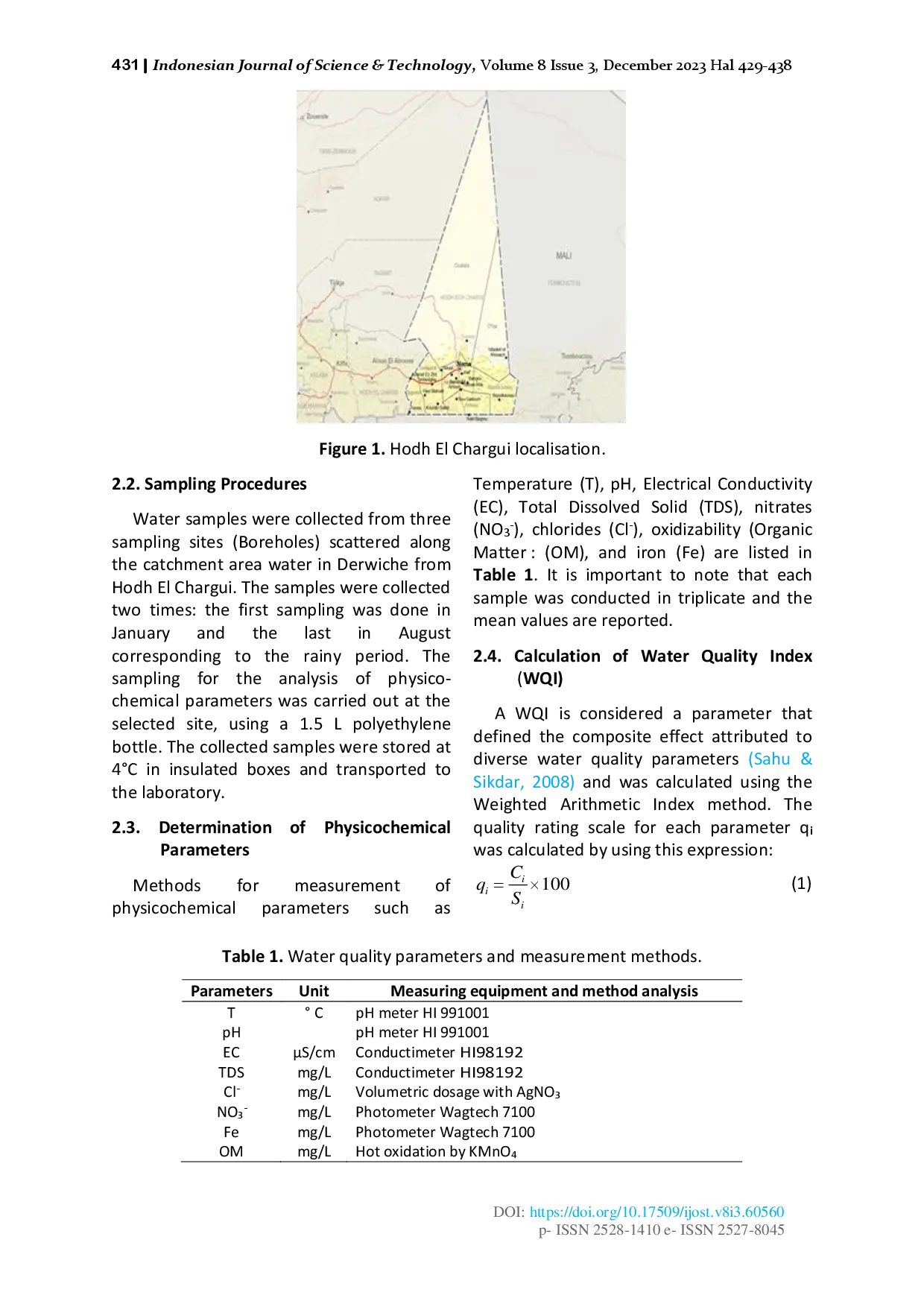 juris Assessment of Iron Contamination in Groundwater of Catchment Area Water