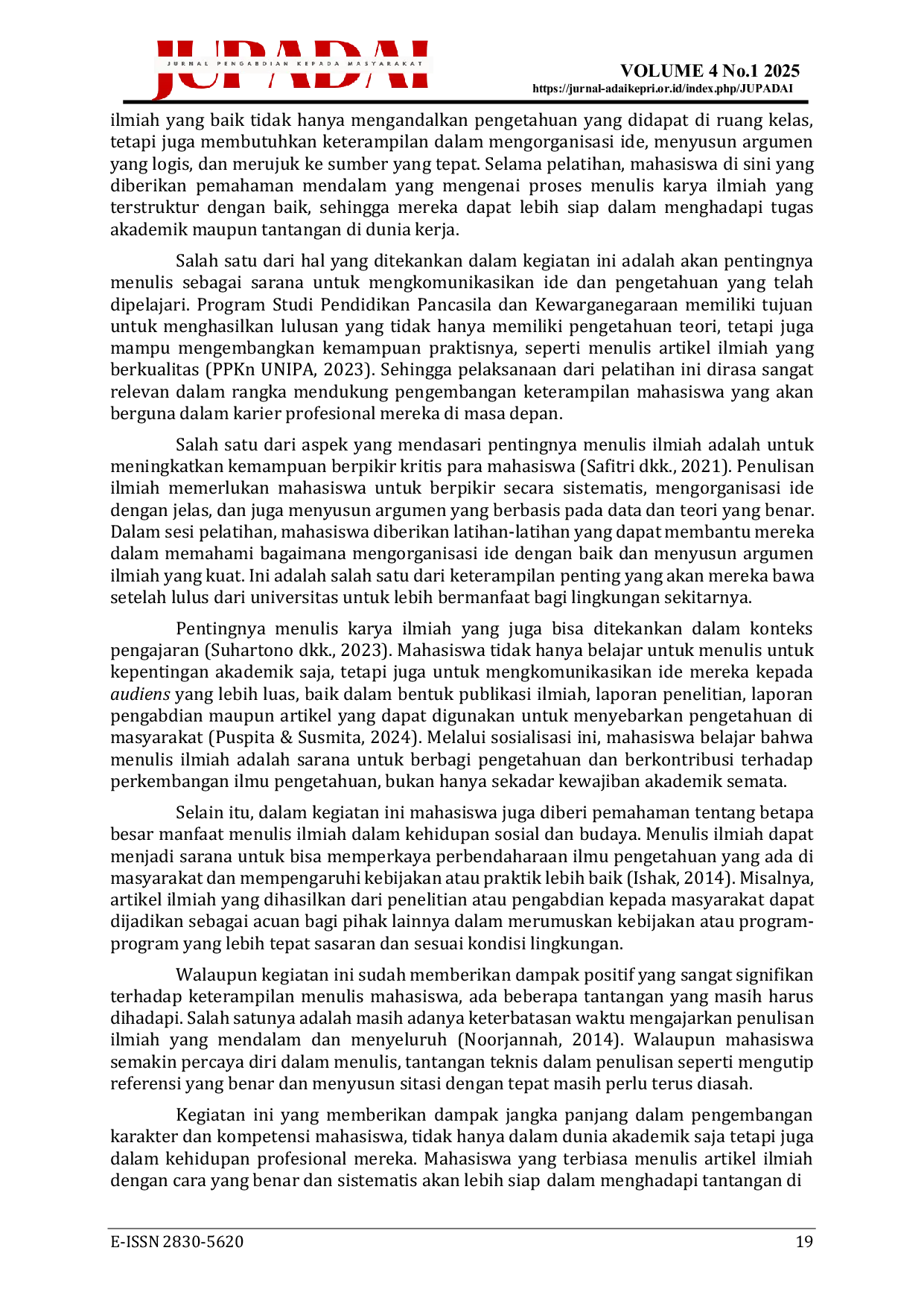 JURIS Membangun Mahasiswa yang Kreatif dan Produktif Sosialisasi Program Kampus Mengajar dan Penulisan Artikel Ilmiah