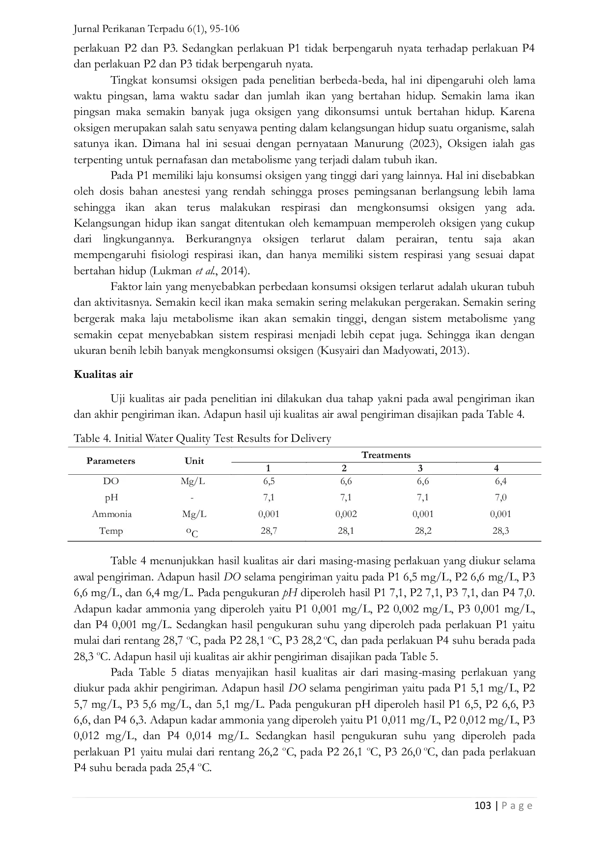 JURIS EFEKTIVITAS EKSTRAK BUNGA KAMBOJA PUTIH Plumeria sp PADA TRANSPORTASI SISTEM TERTUTUP BAGI KELANGSUNGAN HIDUP BENIH IKAN NILA MERAH Oreochromis sp