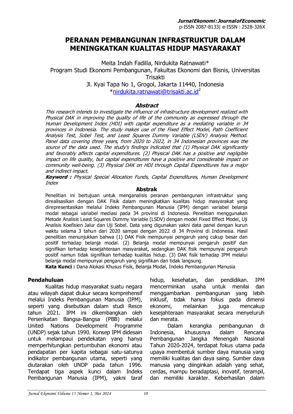 JURIS Peranan Pembangunan Infrastruktur dalam Meningkatkan Kualitas Hidup Masyarakat