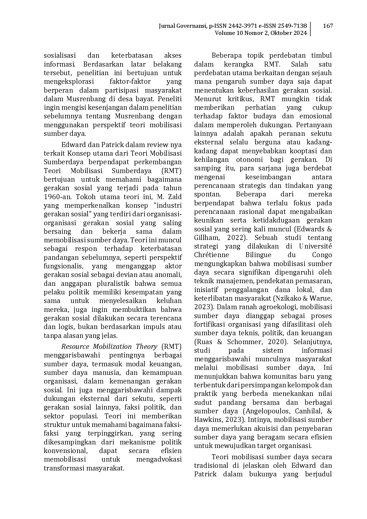 juris Partisipasi Masyarakat Dalam Musrenbang Analisa Berdasarkan Teori Mobilisasi Sumber Daya