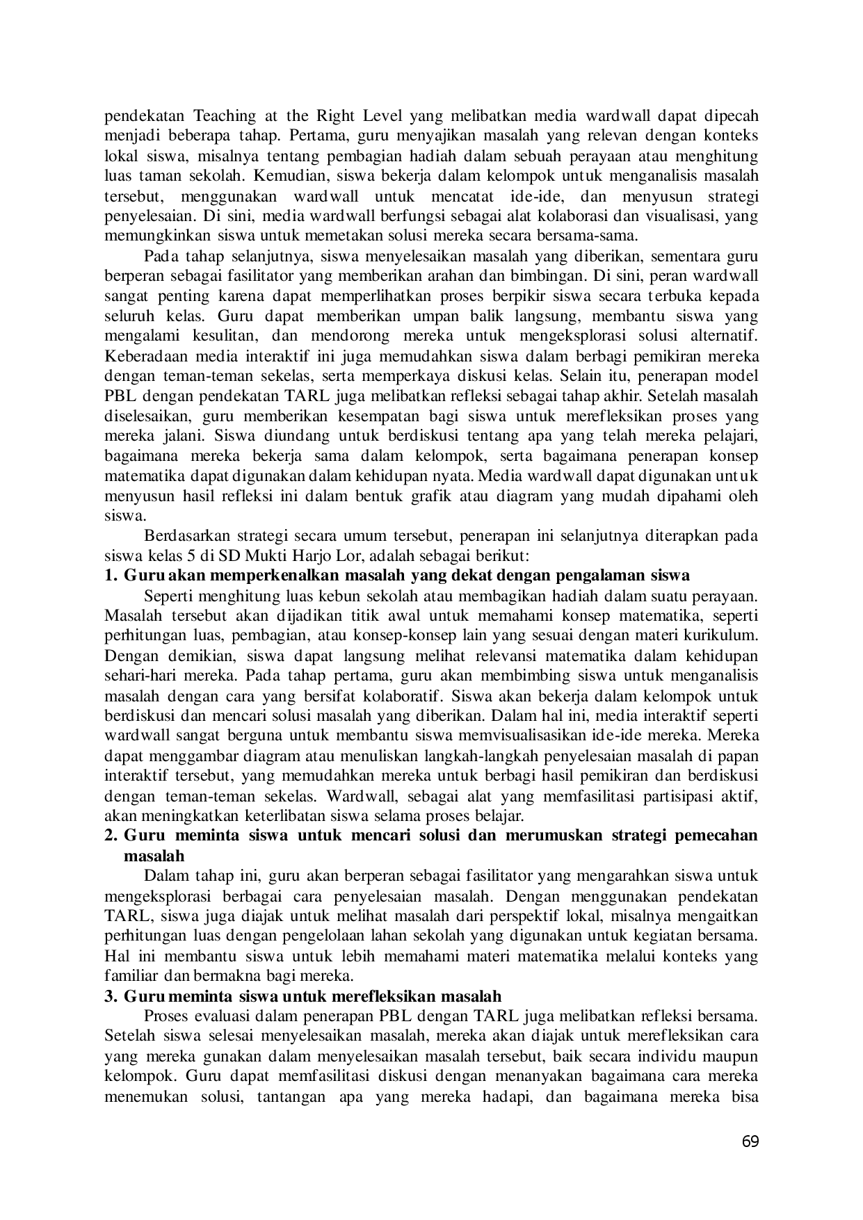 juris Pengaruh Model Pembelajaran PBL Dengan Pendekatan Tarl Berbantuan Media Interaktif Wardwall Terhadap Kemampuan Numerasi Siswa Pada Mata Pelajaran Matematika Kelas 5 SD