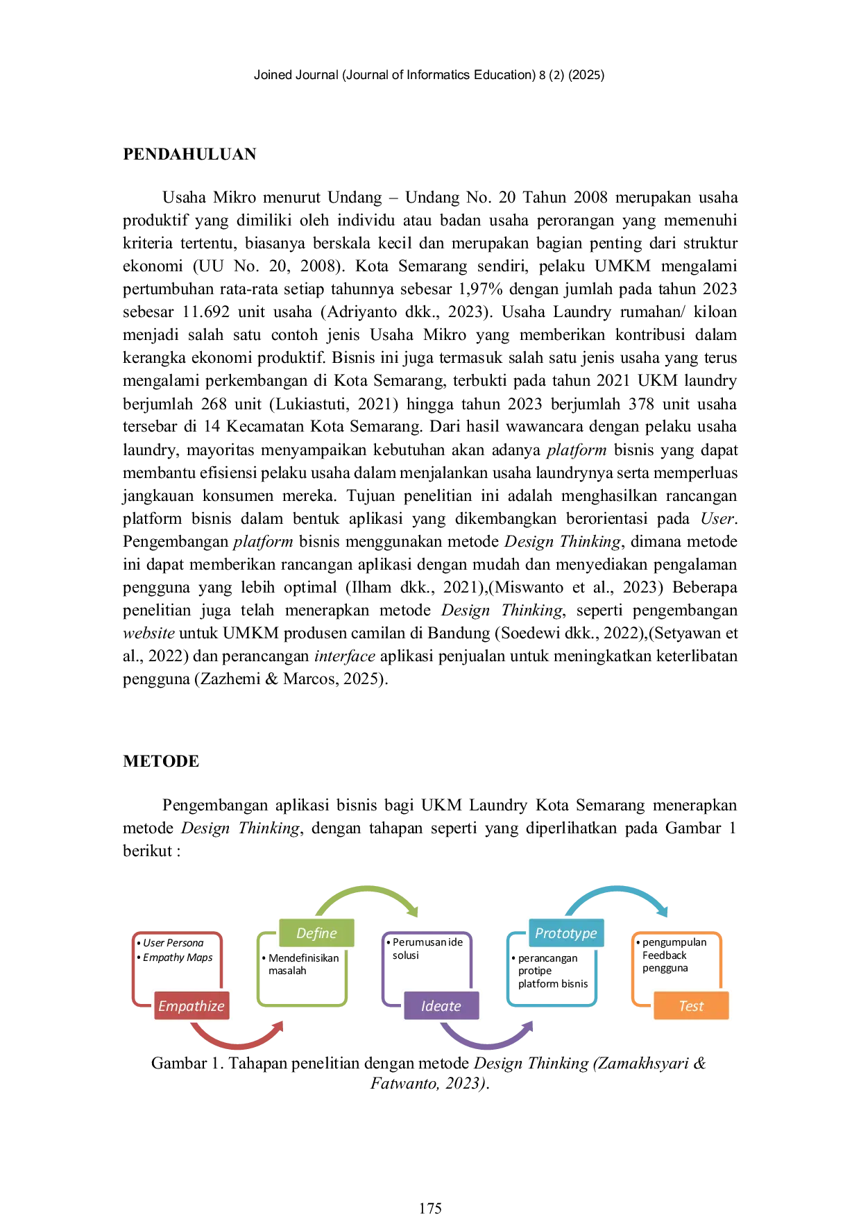 JURIS Design Thinking dalam Pengembangan Aplikasi Bisnis Re Wash Bagi Usaha Mikro Laundry Kota Semarang