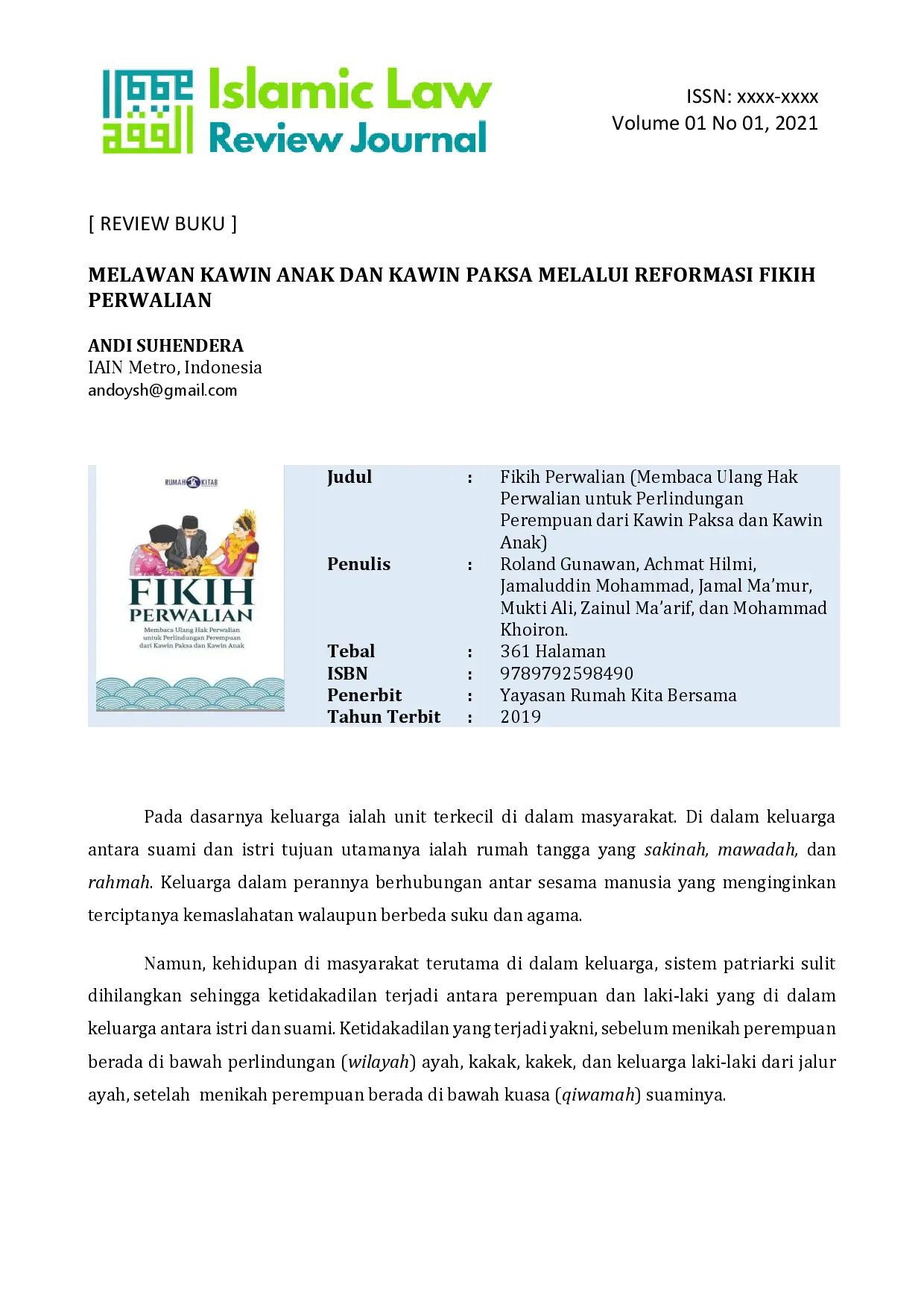 juris Fikih Perwalian Membaca Ulang Hak Perwalian untuk Perlindungan Perempuan dari Kawin Paksa dan Kawin Anak