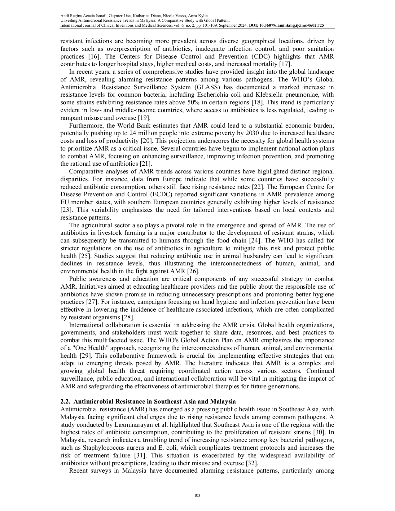 JURIS Unveiling Antimicrobial Resistance Trends in Malaysia A Comparative Study with Global Pattern