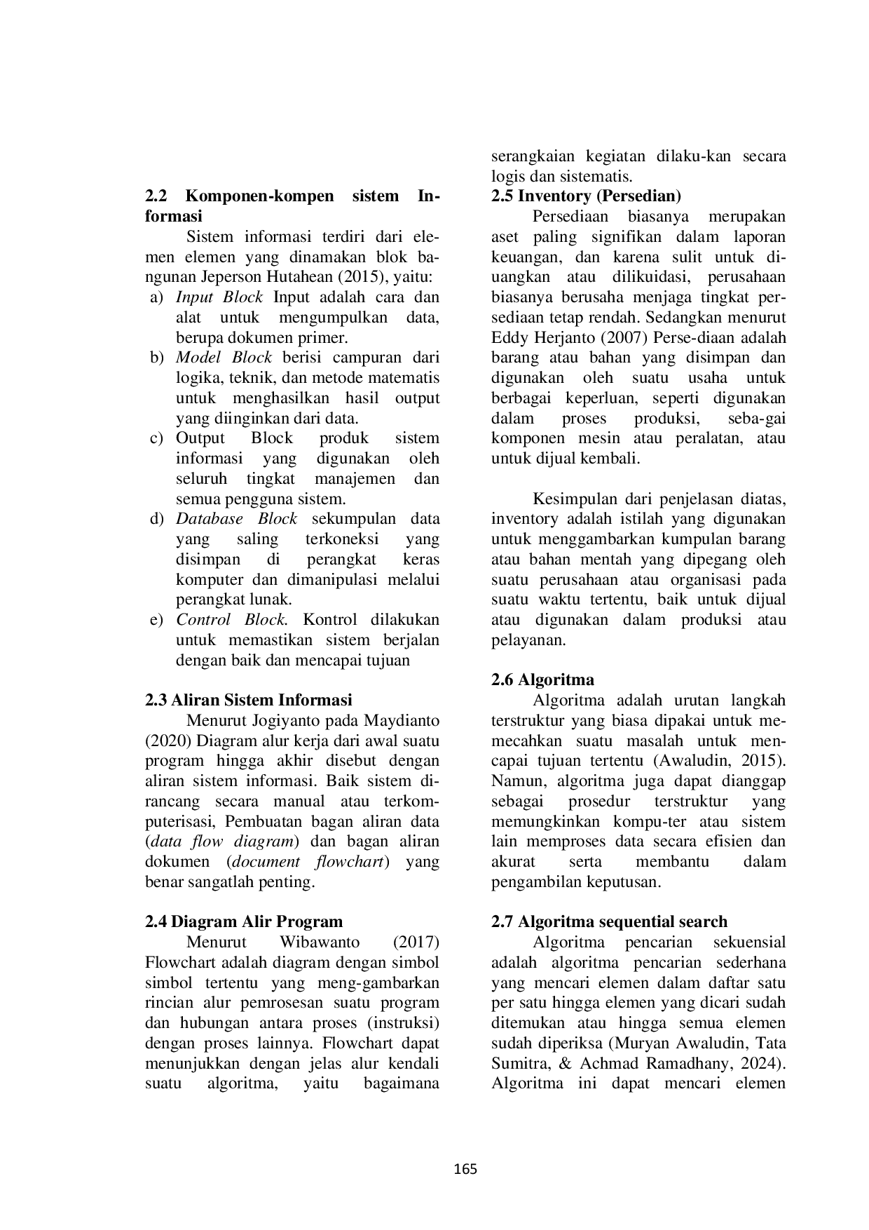 JURIS SISTEM INFORMASI PENGELOLAAN DATA INVENTORY MENGGUNAKAN ALGORITMA SEQUENTIAL SEARCH PADA BENGKEL MOBIL BPM AUTOWORK