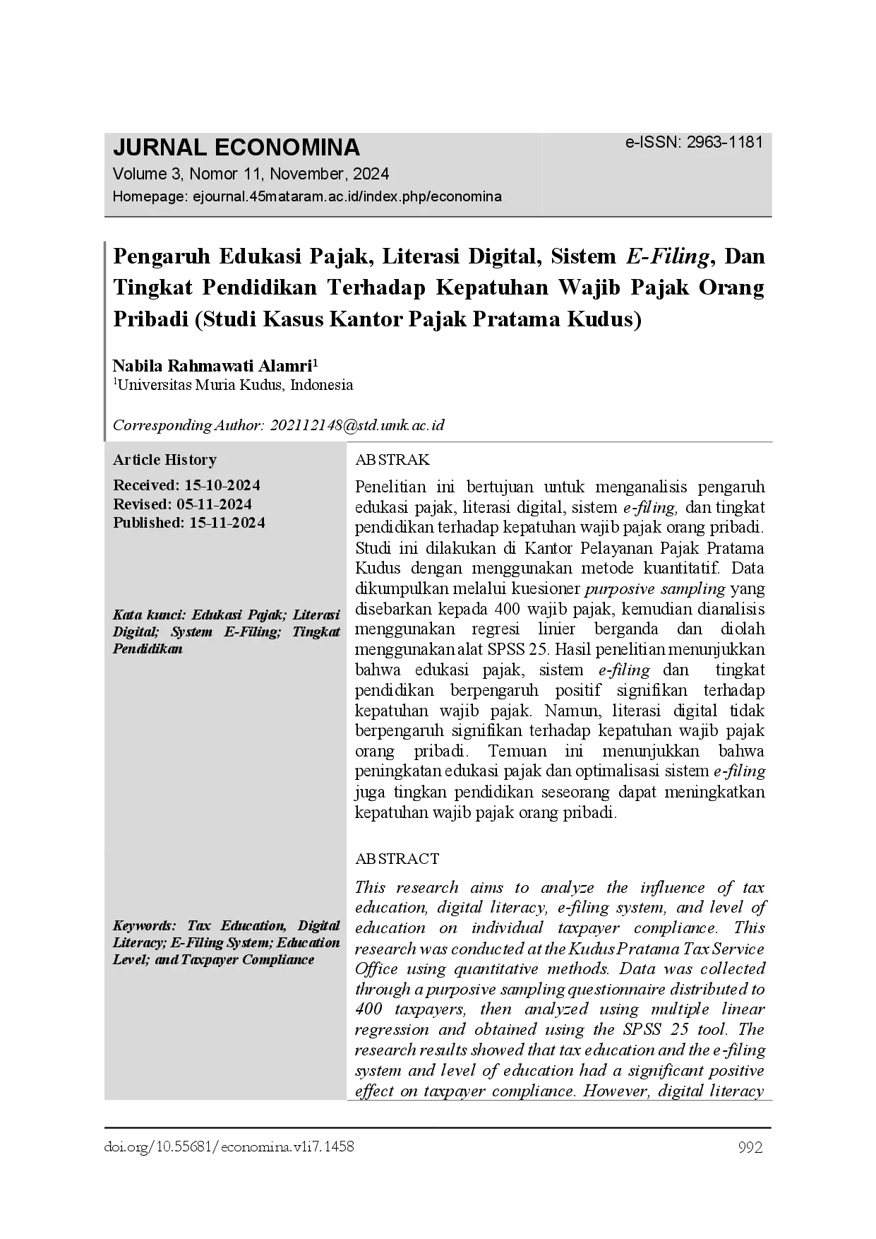 juris Pengaruh Kemajuan Teknologi Investasi Sosial Media Edukasi Saham Motivasi Dan Pengetahuan Investasi Terhadap Minat Investasi Di Pasar Modal Pada Generasi Z Kabupaten Kudus