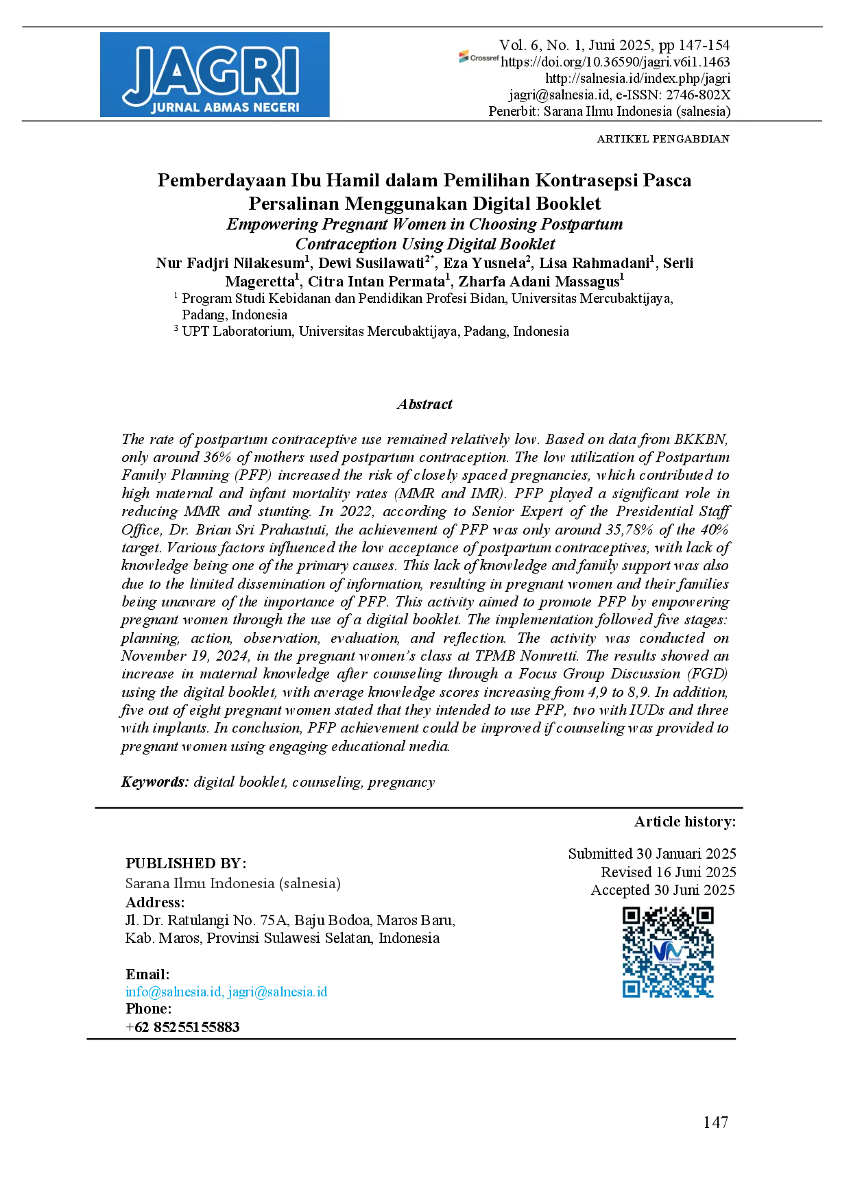 juris Empowering Pregnant Women in Choosing Postpartum Contraception Using Digital Booklet