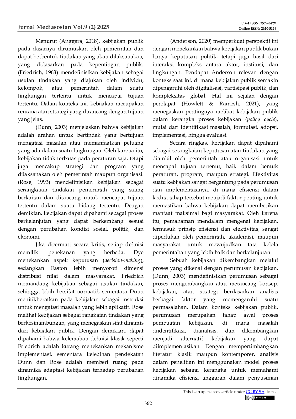 JURIS Formulasi Kebijakan Efisiensi Anggaran Tahun 2025