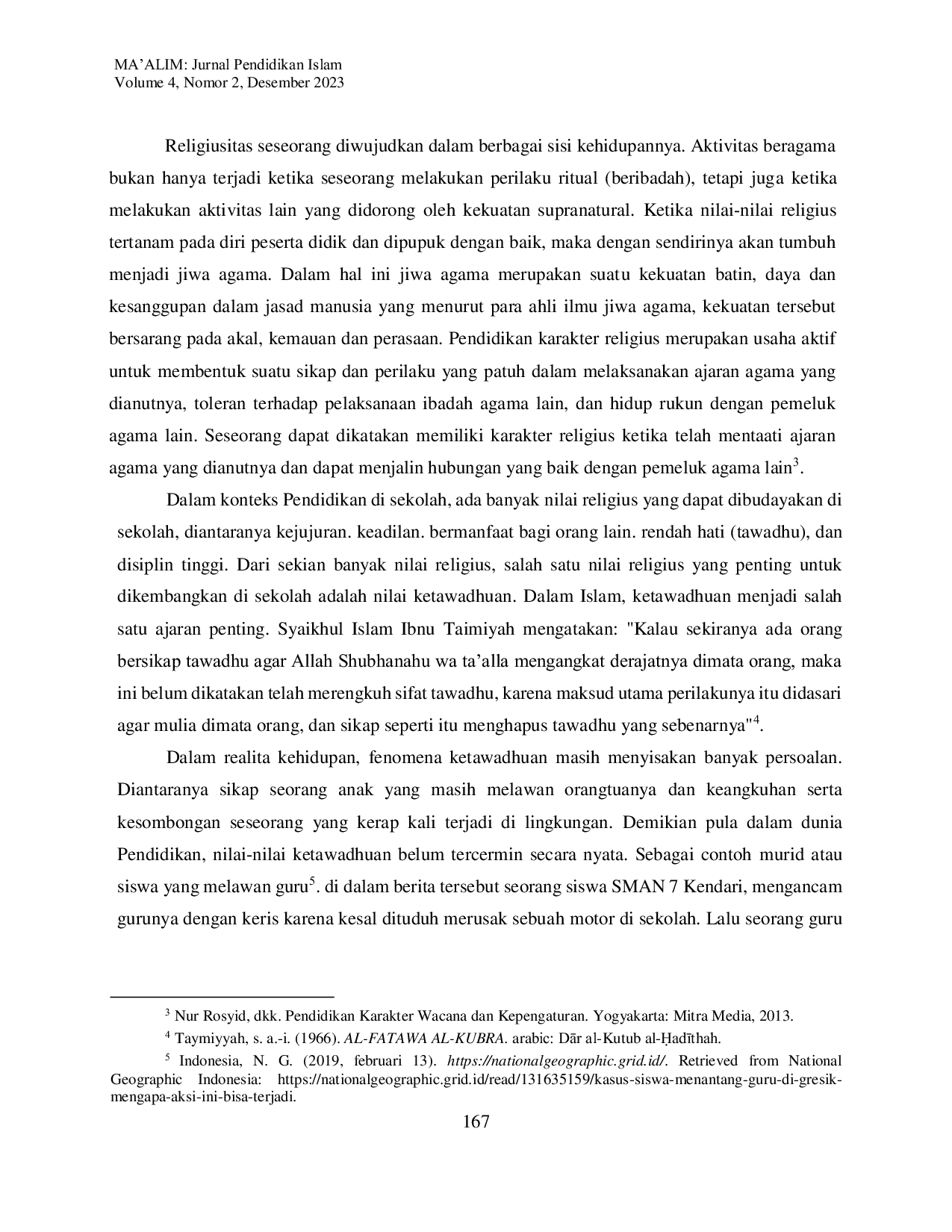 JURIS Nilai nilai Ketawadhuan dalam Tradisi Pesantren Ar Risalah Bandung untuk Pengembangan Kultur Religius Sekolah