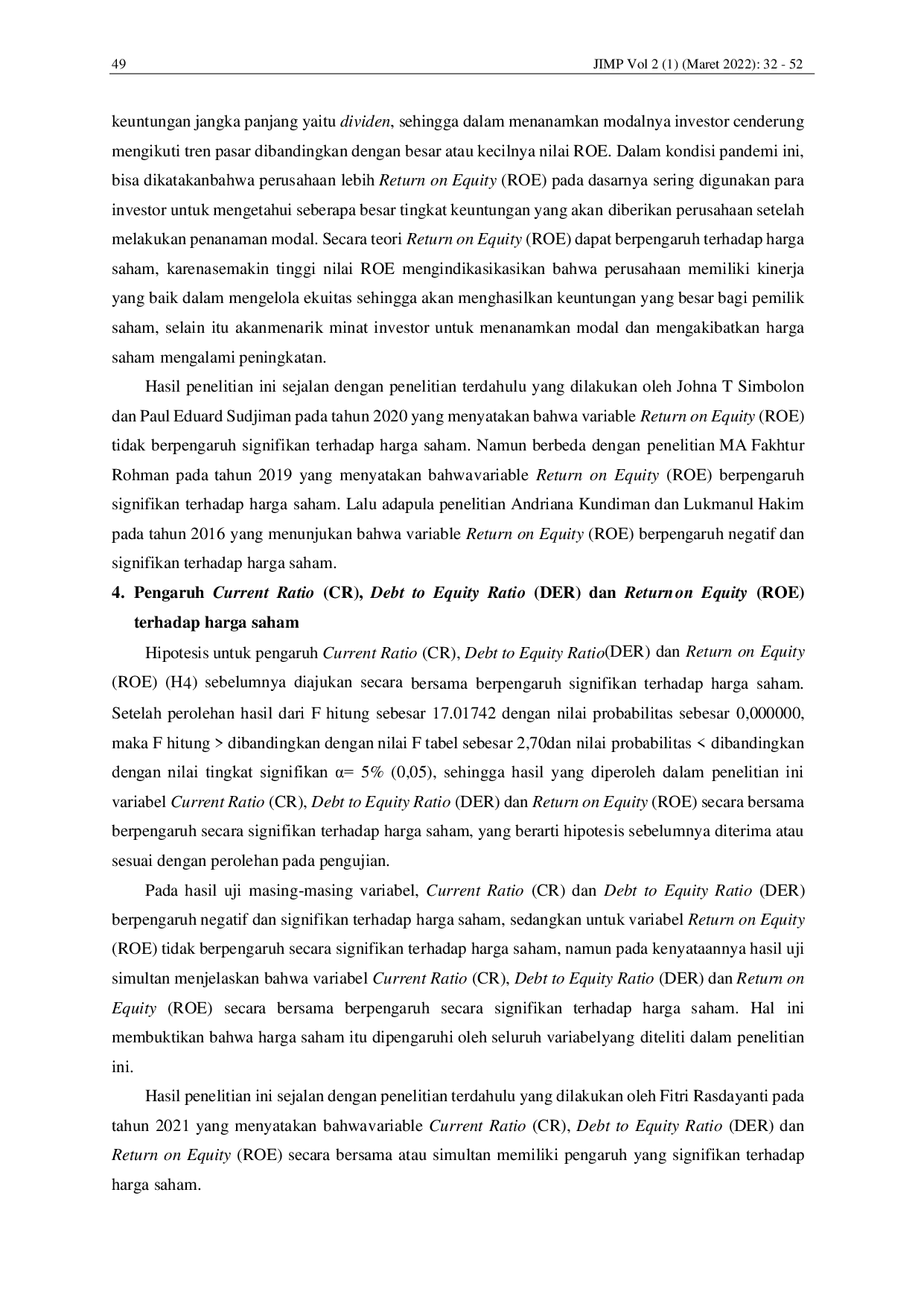 JURIS Pengaruh Likuiditas Leverage Dan Profitabilitas Terhadap Harga Saham Pada Perusahaan Subsektor Farmasi Yang Terdaftar Di Bursa Efek Indonesia Bei Pada Periode Tahun 2016 2021