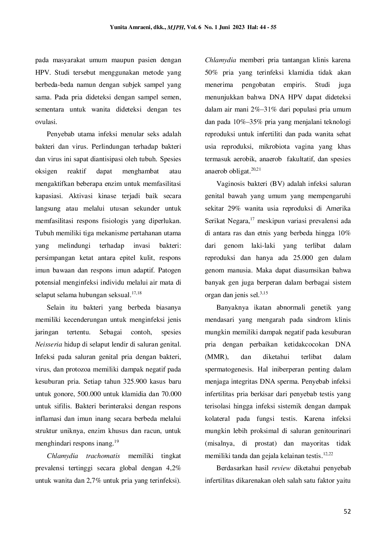 JURIS The Impact of Sexually Transmitted Infections on Male and Female Infertility Literature Review