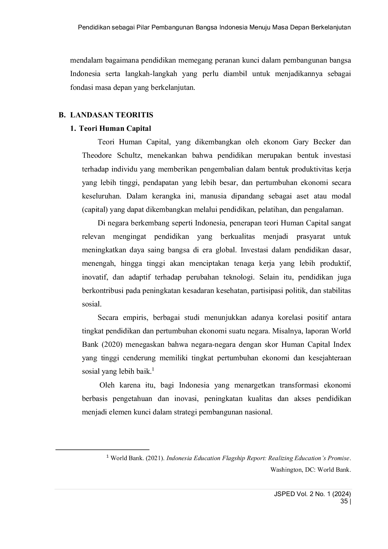 JURIS Pendidikan sebagai Pilar Pembangunan Bangsa Indonesia Menuju Masa Depan Berkelanjutan