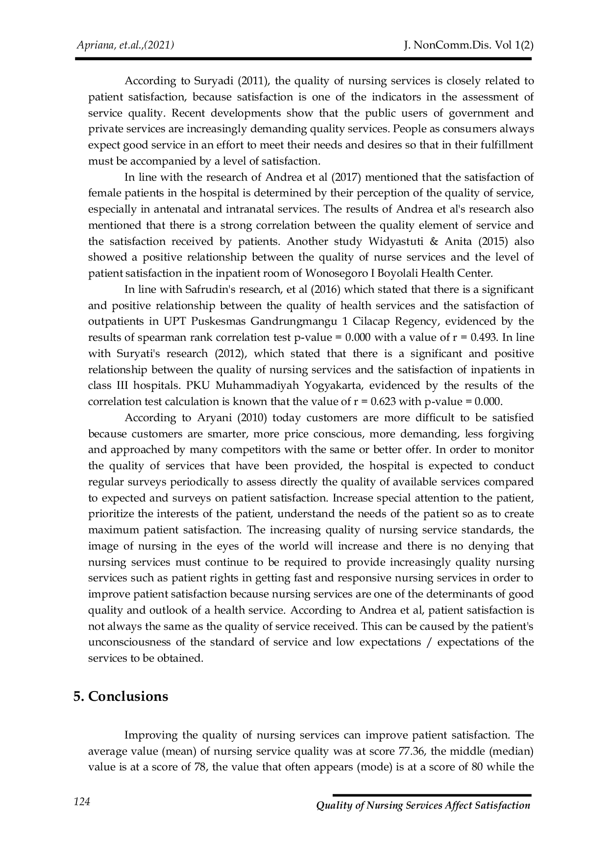 JURIS Quality of Nursing Services Affect the Patient Satisfaction in Hospital