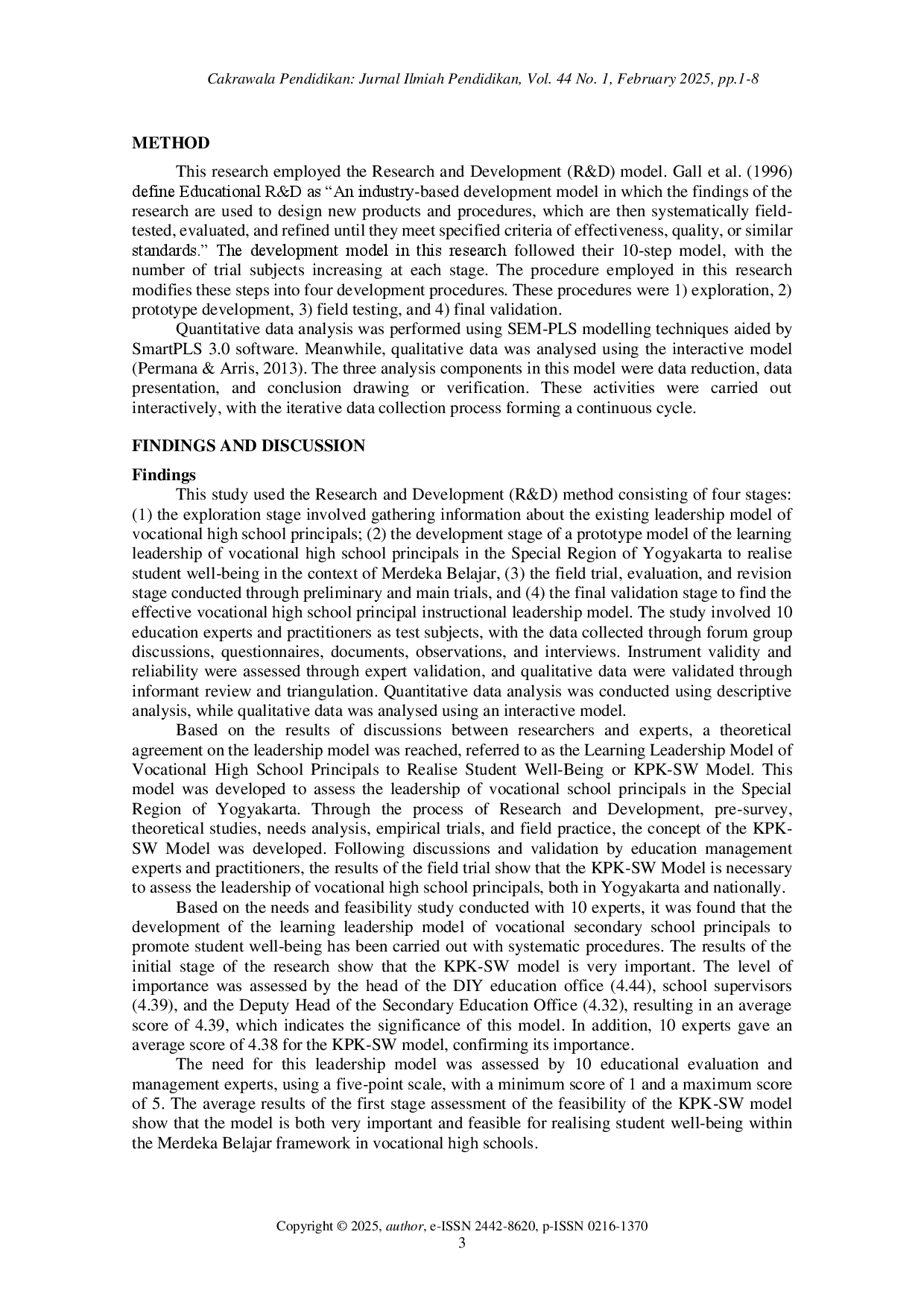 juris Development of a learning leadership model for vocational high school principals to foster student well being within the framework of Merdeka Belajar