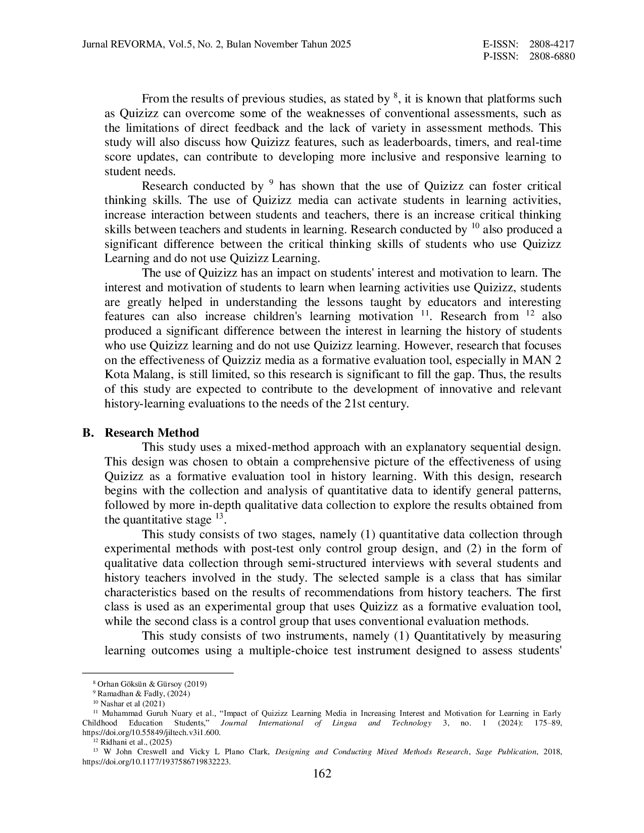 JURIS The Effect of Quizizz as a Formative Evaluation Tool in History Learning A Study on Students at MAN 2 Kota Malang