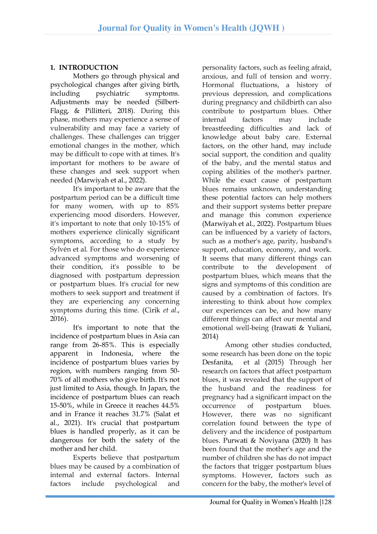 JURIS The Effect Of Psychoeducation On The Incident Of Postpartum Blues In Banjarsari Village Banjarsari District Surakarta