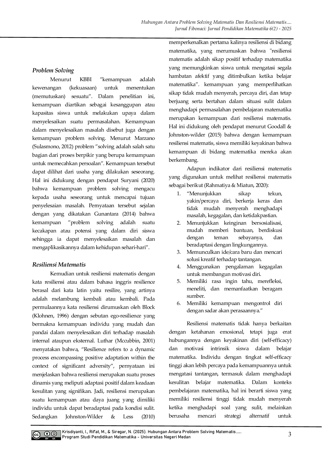 JURIS Hubungan Antara Problem Solving Matematis Dan Resiliensi Matematis Siswa Di SMP Negeri 11 Kota Pontianak