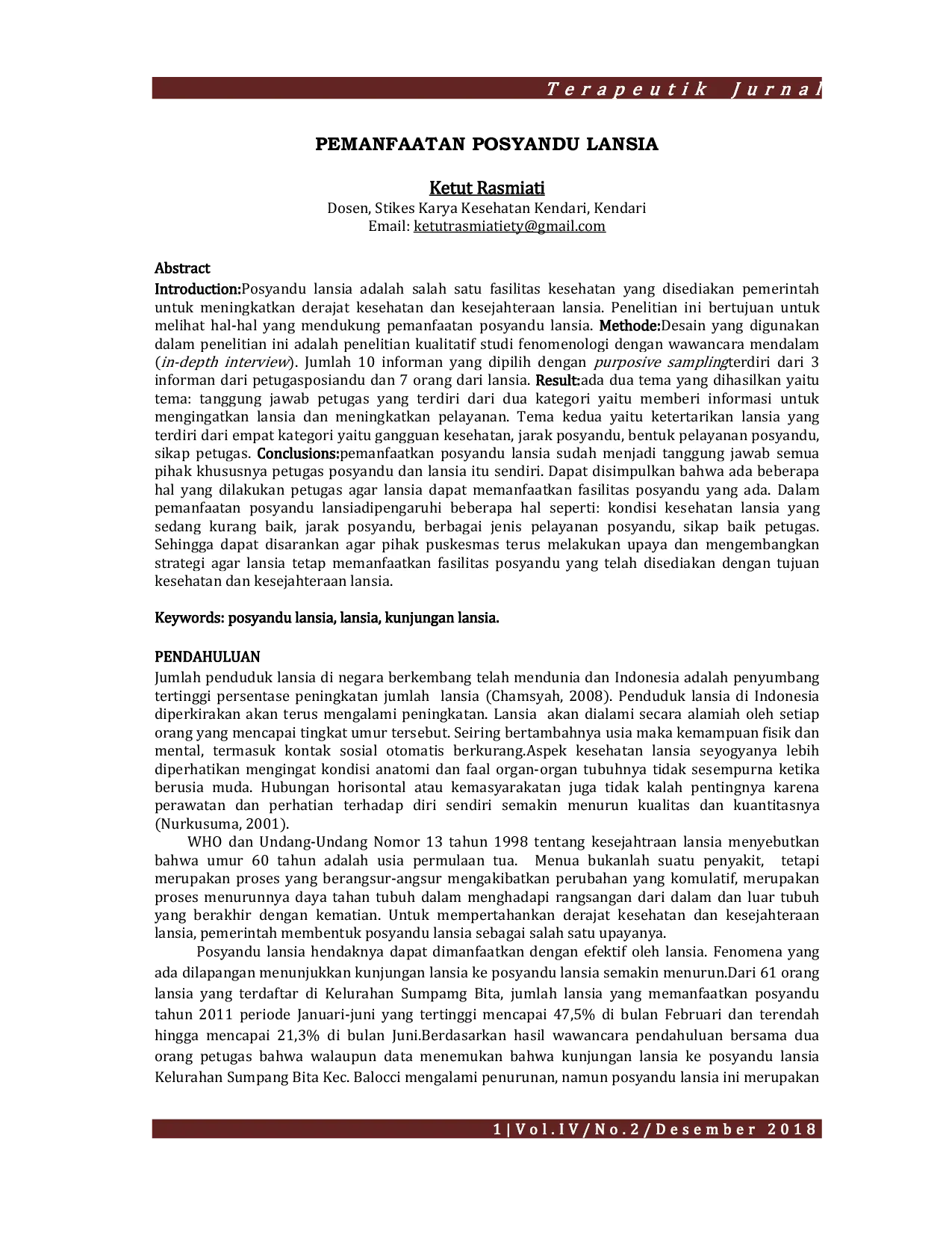 JURIS Pemanfaatan Posyandu Lansia