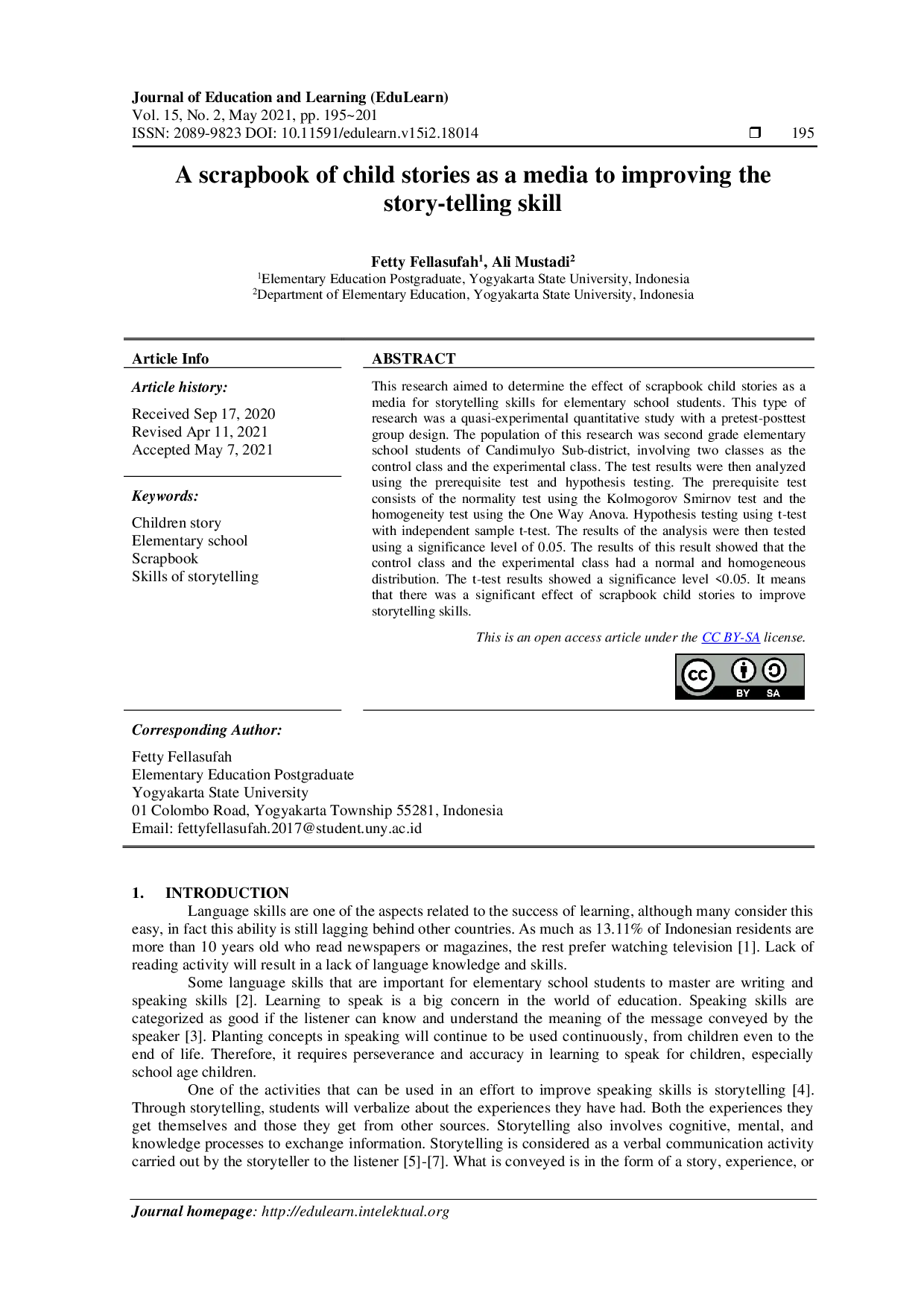 juris A scrapbook of child stories as a media to improving the story telling skill