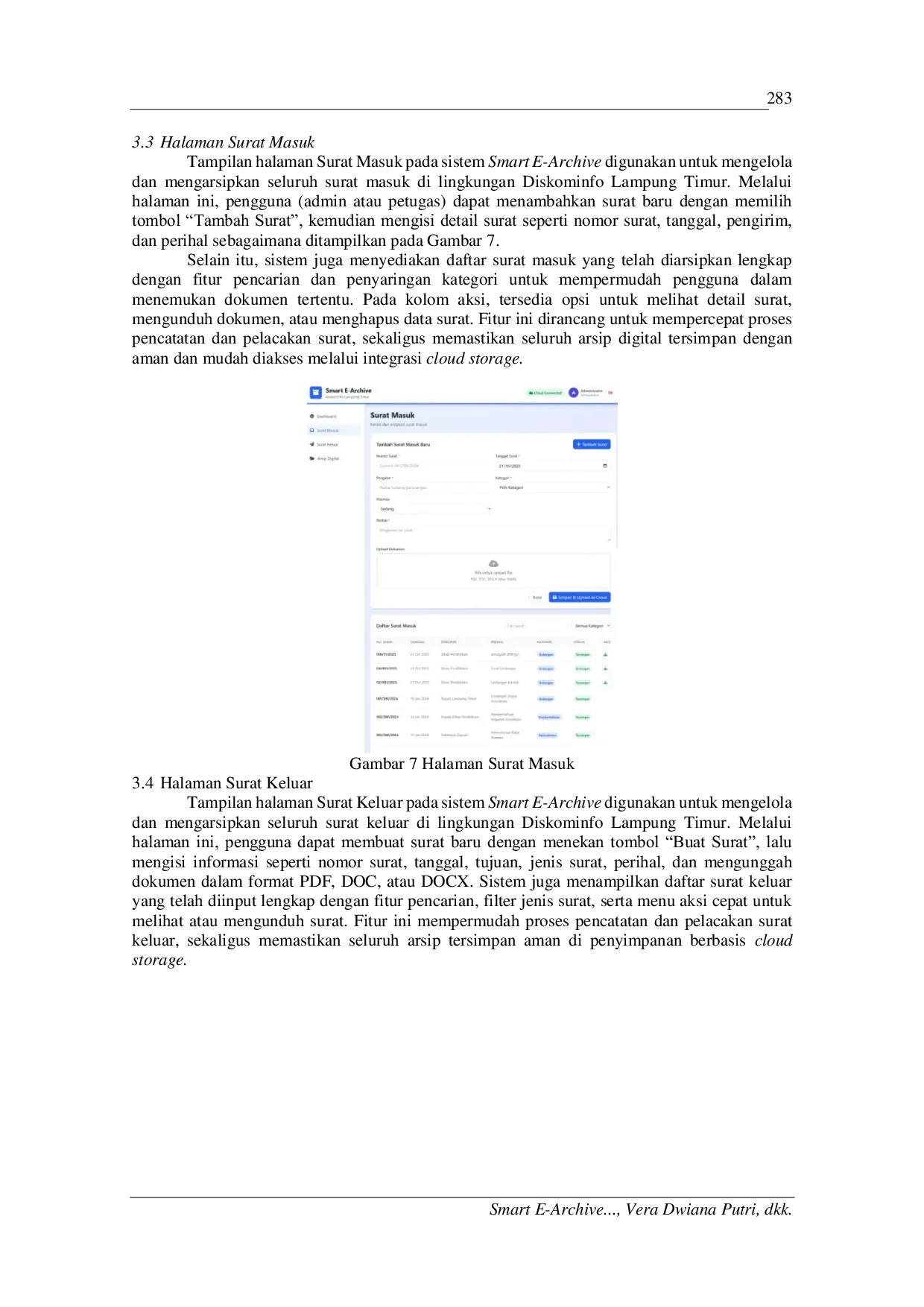 JURIS Smart E Archive Sistem Informasi Pengarsipan Surat Masuk dan Keluar Berbasis Web dengan Integrasi Cloud Storage di Diskominfo Lampung Timur