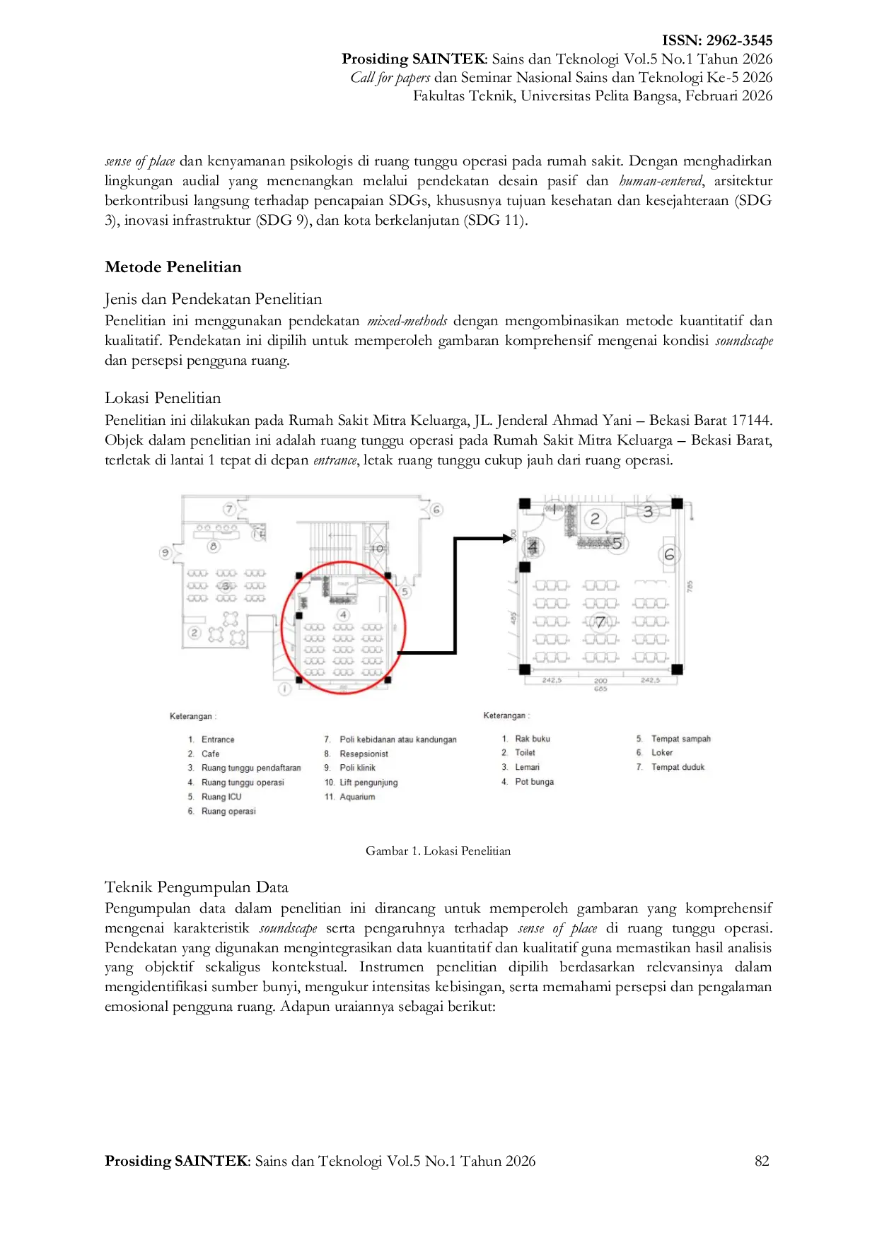 JURIS Desain Soundscape dan Sense of Place sebagai Indikator Inovasi Arsitektur Berkelanjutan pada Ruang Tunggu Operasi