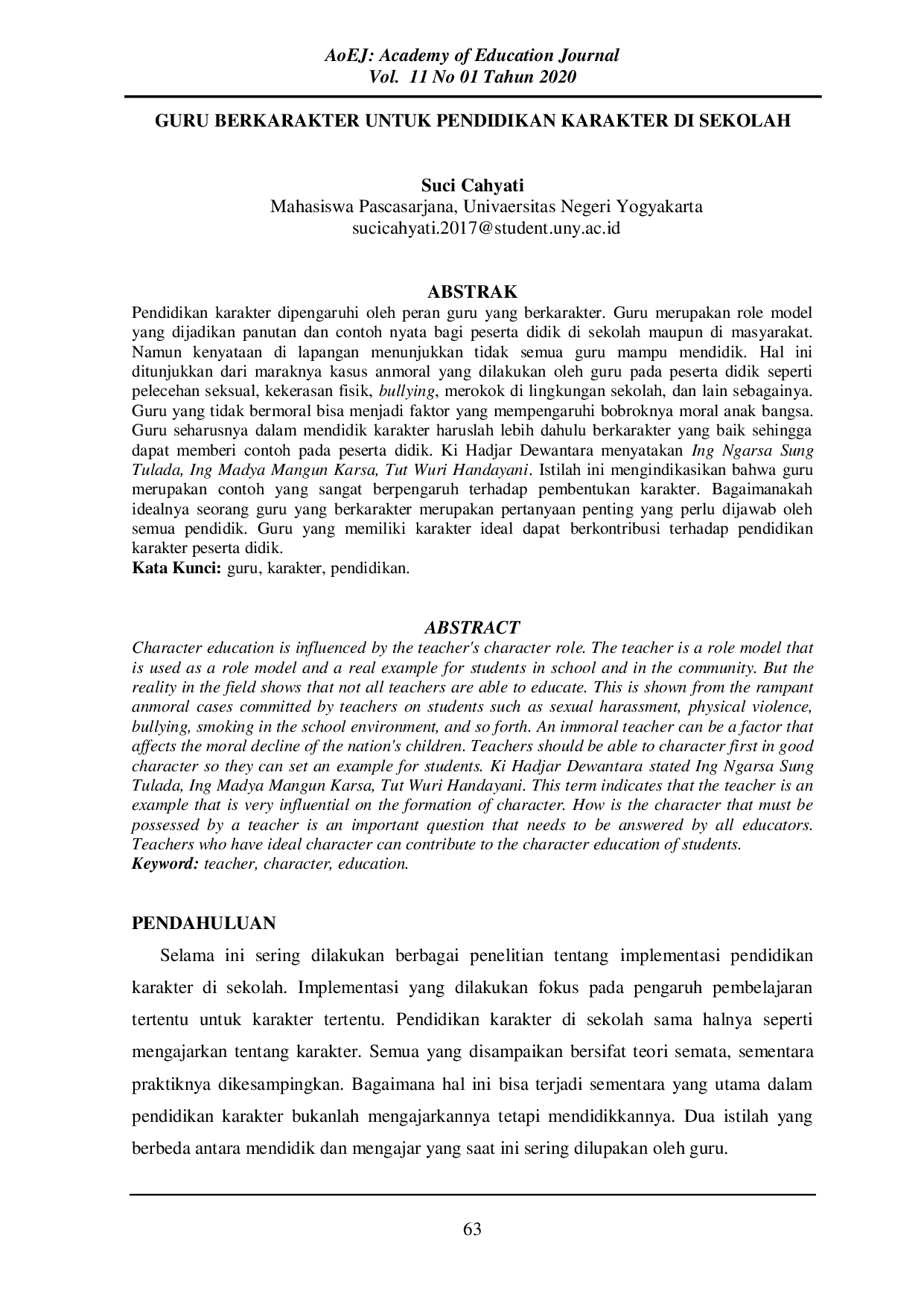 JURIS Guru Berkarakter Untuk Pendidikan Karakter Di Sekolah