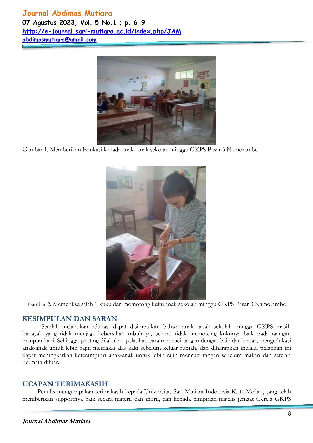 JURIS Edukasi Pencegahan Kecacingan Dari Usia Dini Di Gereja GKPS Pasar 3 Namorambe