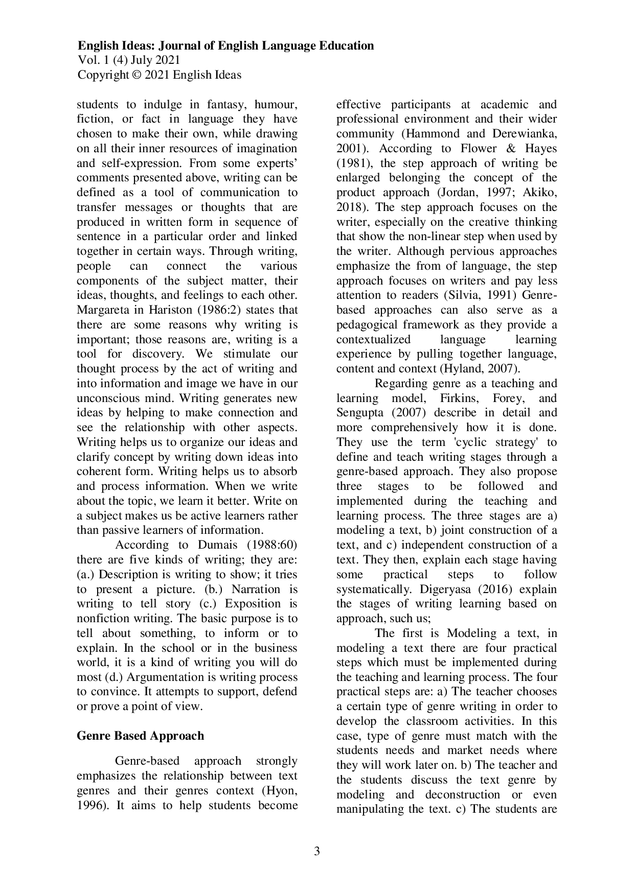 JURIS Students Perception in Implementation of Genre based Approach Cycle through Padlet