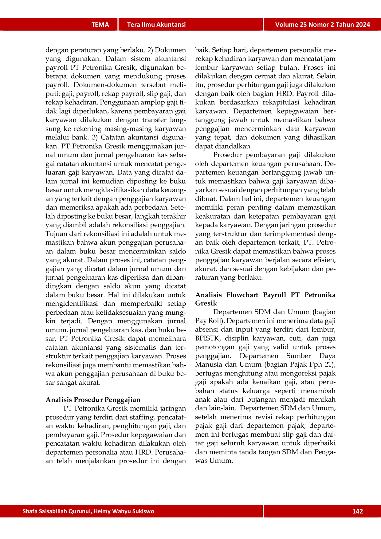 JURIS Analisis Sistem Informasi Akuntansi Penggajian untuk Meningkatkan Efektivitas Pengendalian Internal